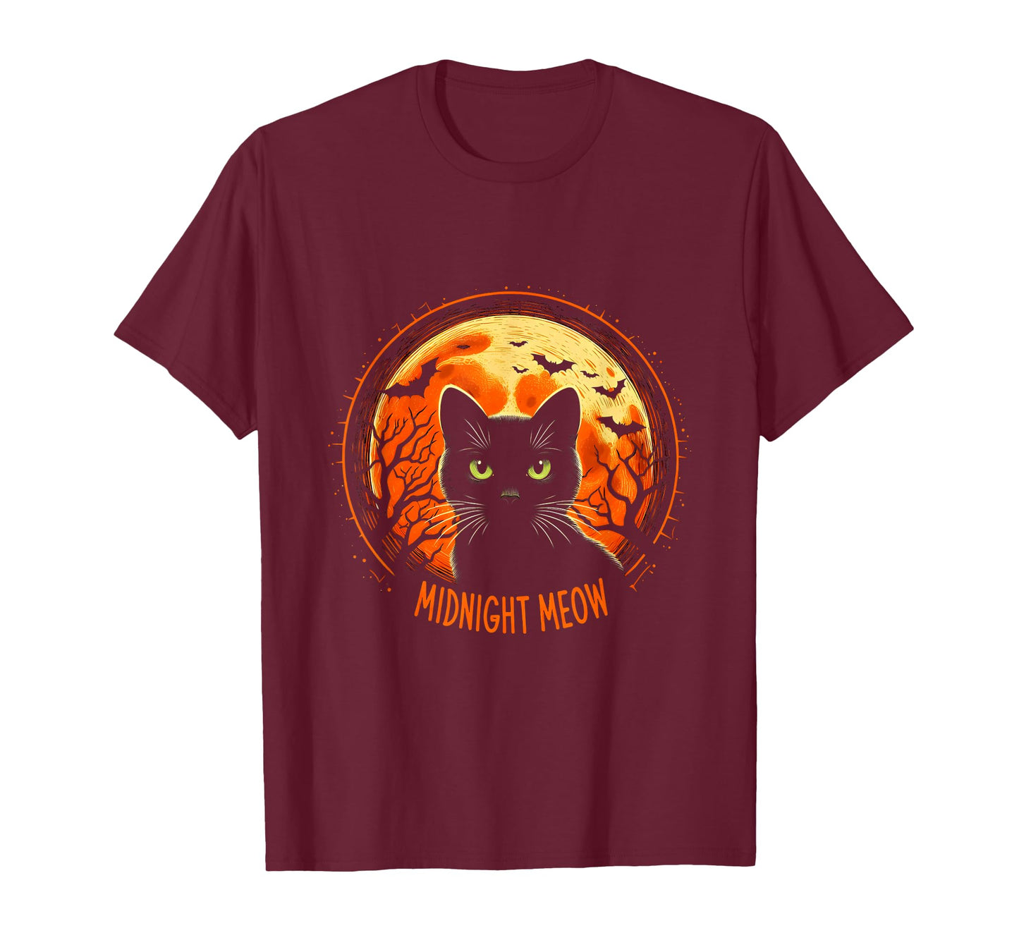 Halloween Black Cat Lover Midnight Meow T-Shirt
