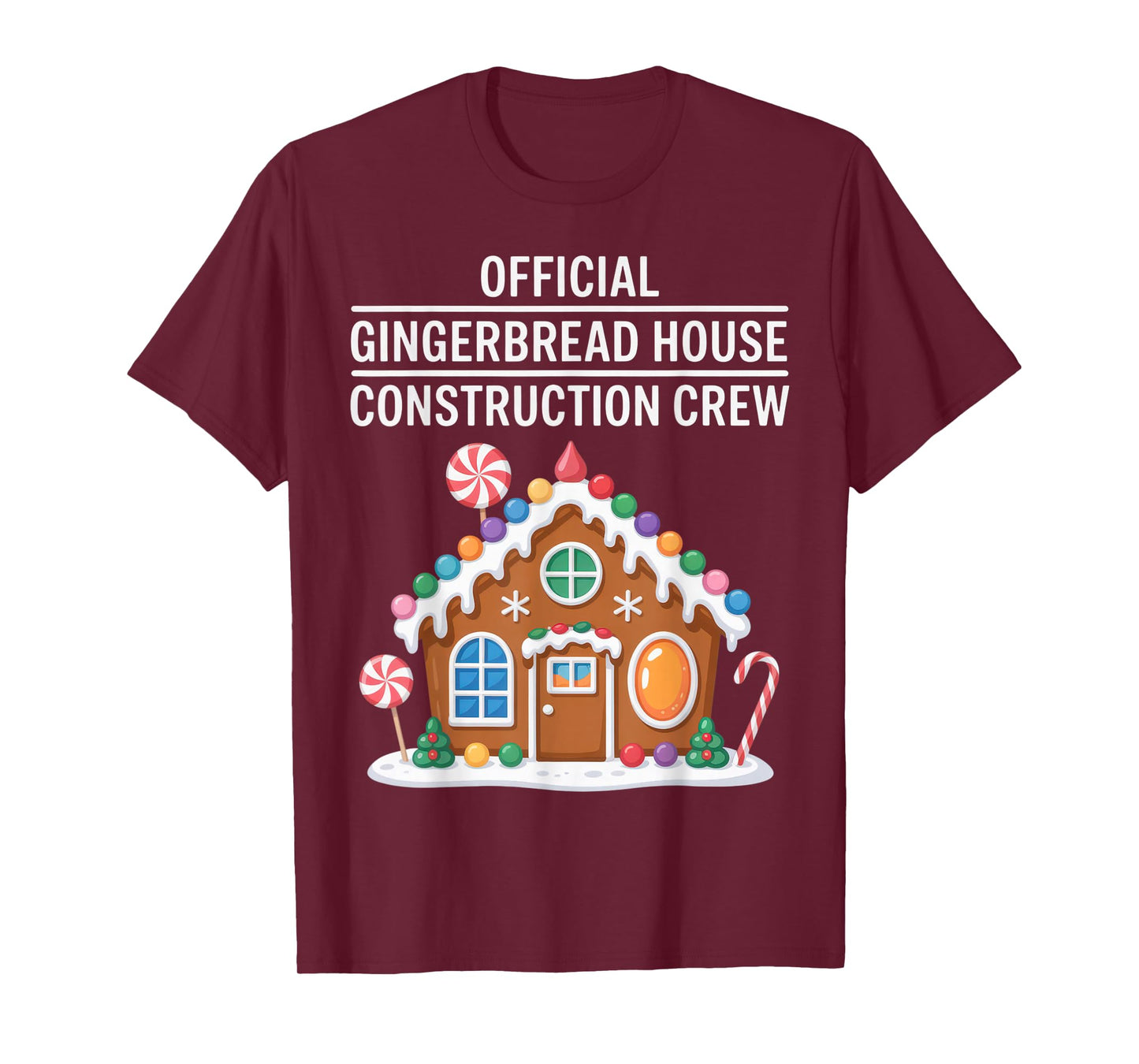 Official Gingerbread House Construction Crew Fun Christmas T-Shirt