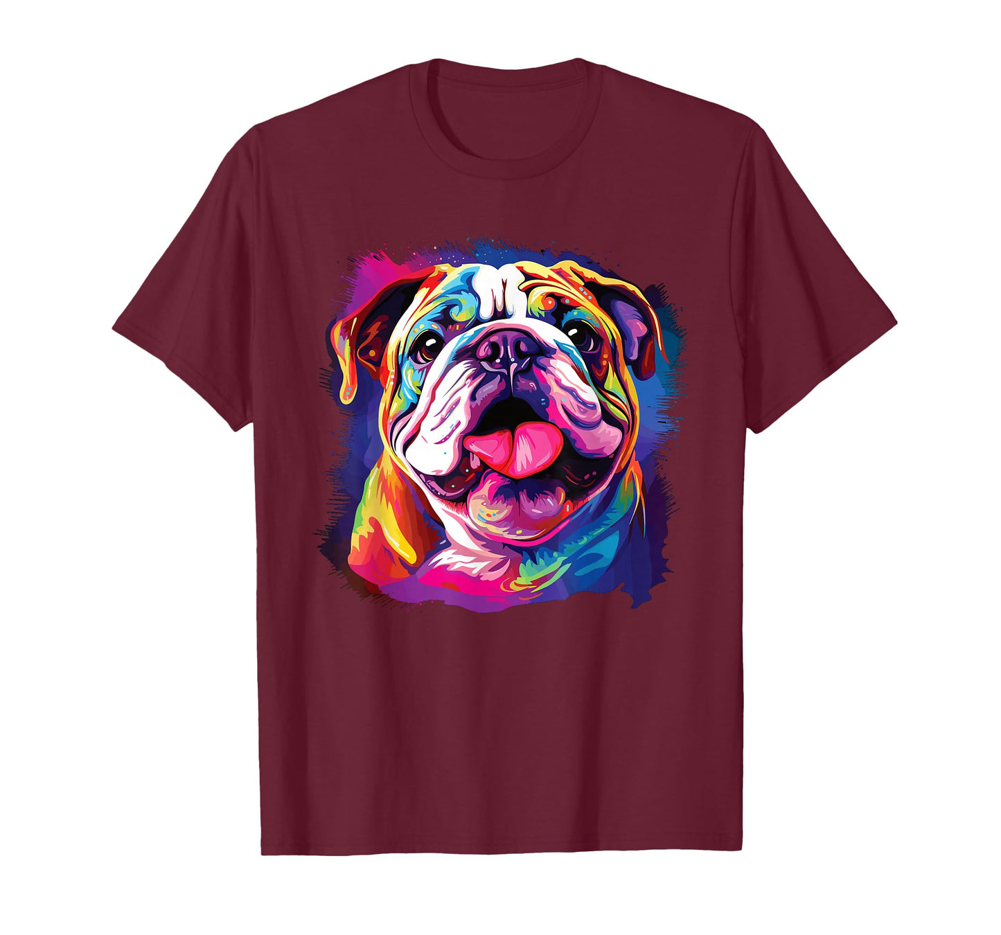 Watercolor Colorful English Bulldog Dogs T-Shirt
