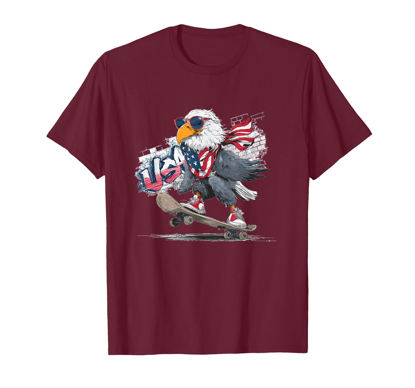 USA Skateboard Costume for Eagle and Skater T-Shirt