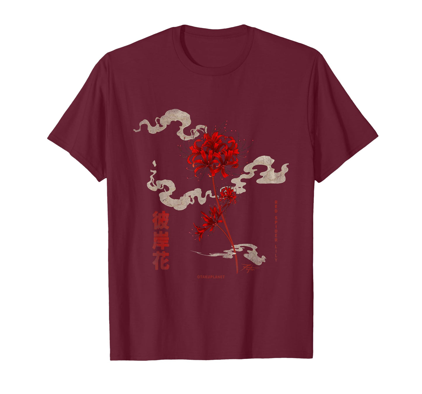 Higanbana or Red Spider Lily in 90s Harajuku Aesthetic Style T-Shirt
