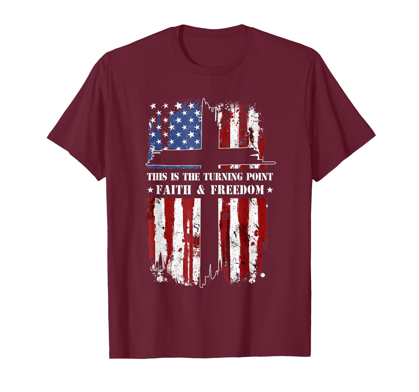 This is The Turning Point Patriotic Christian Faith USA Flag T-Shirt