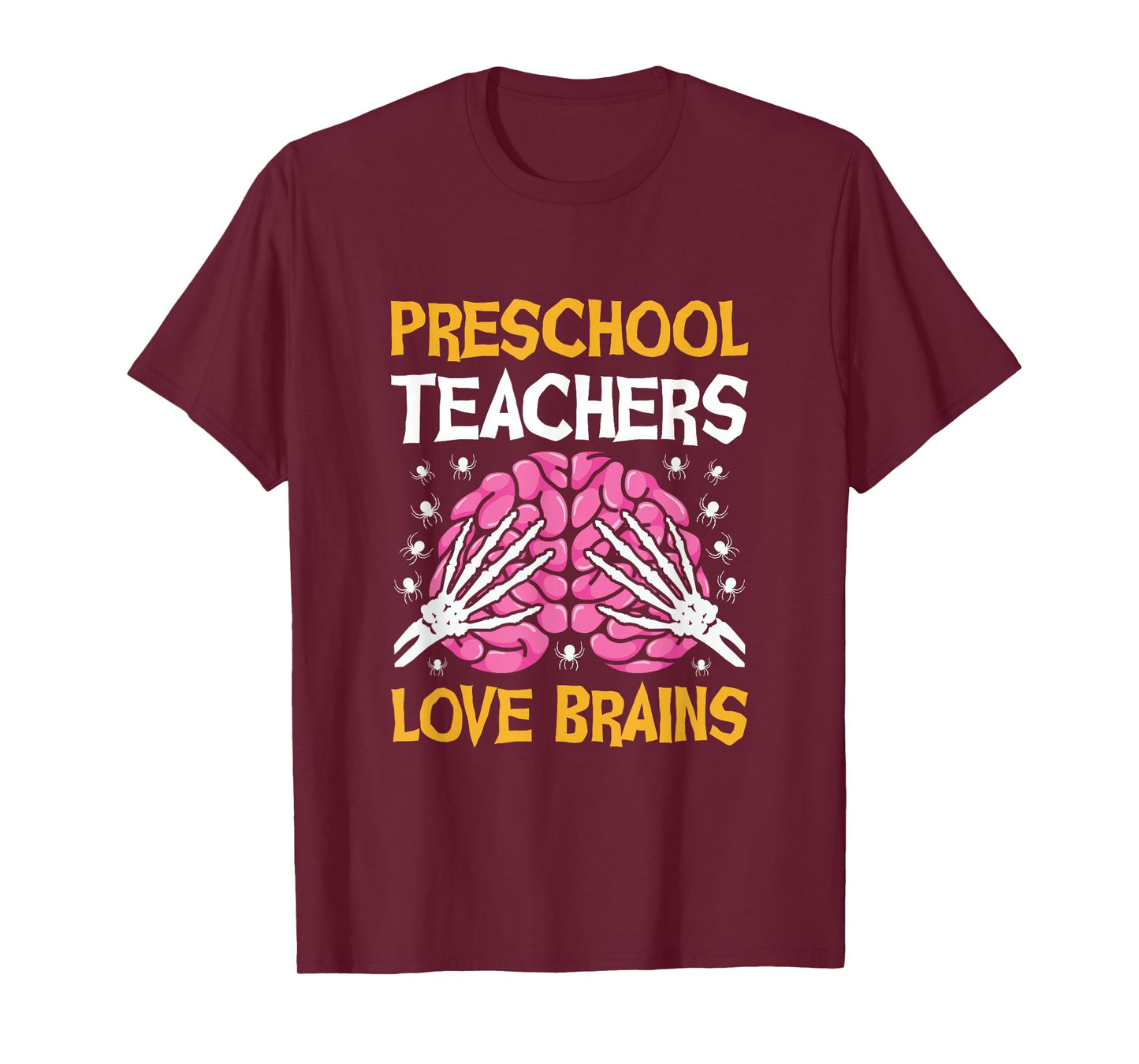 Preschool Teacher Love Brains Funny Halloween School T-Shirt