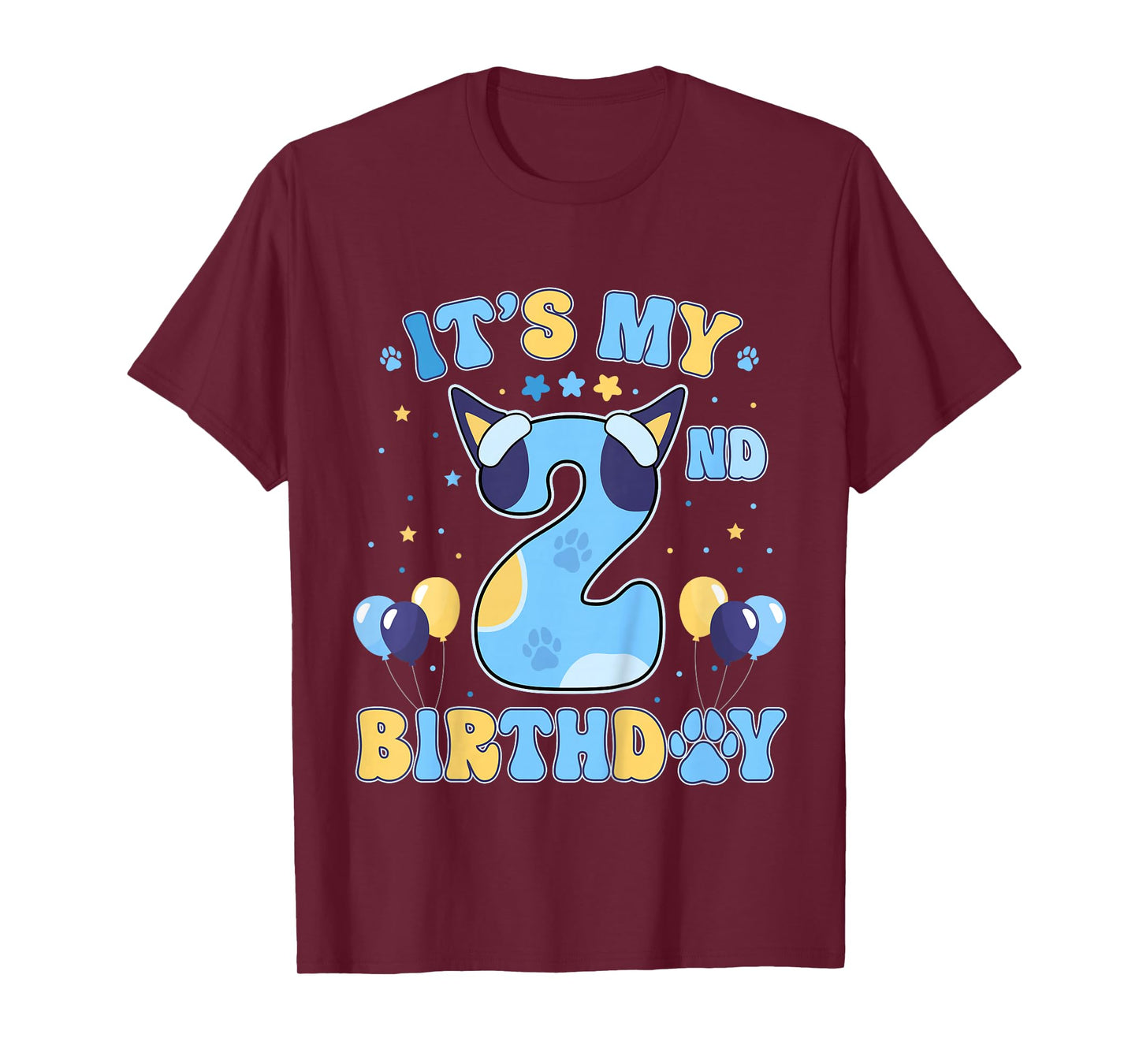 Kids Its My 2nd Birthday Boy Blue Dog Theme Party Cool 2 Year Old T-Shirt