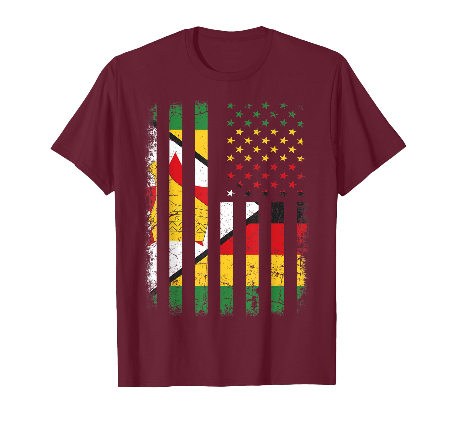 Zimbabwean American Flag Zimbabwean Roots Zimbabwe America Women Kids Men T-Shirt