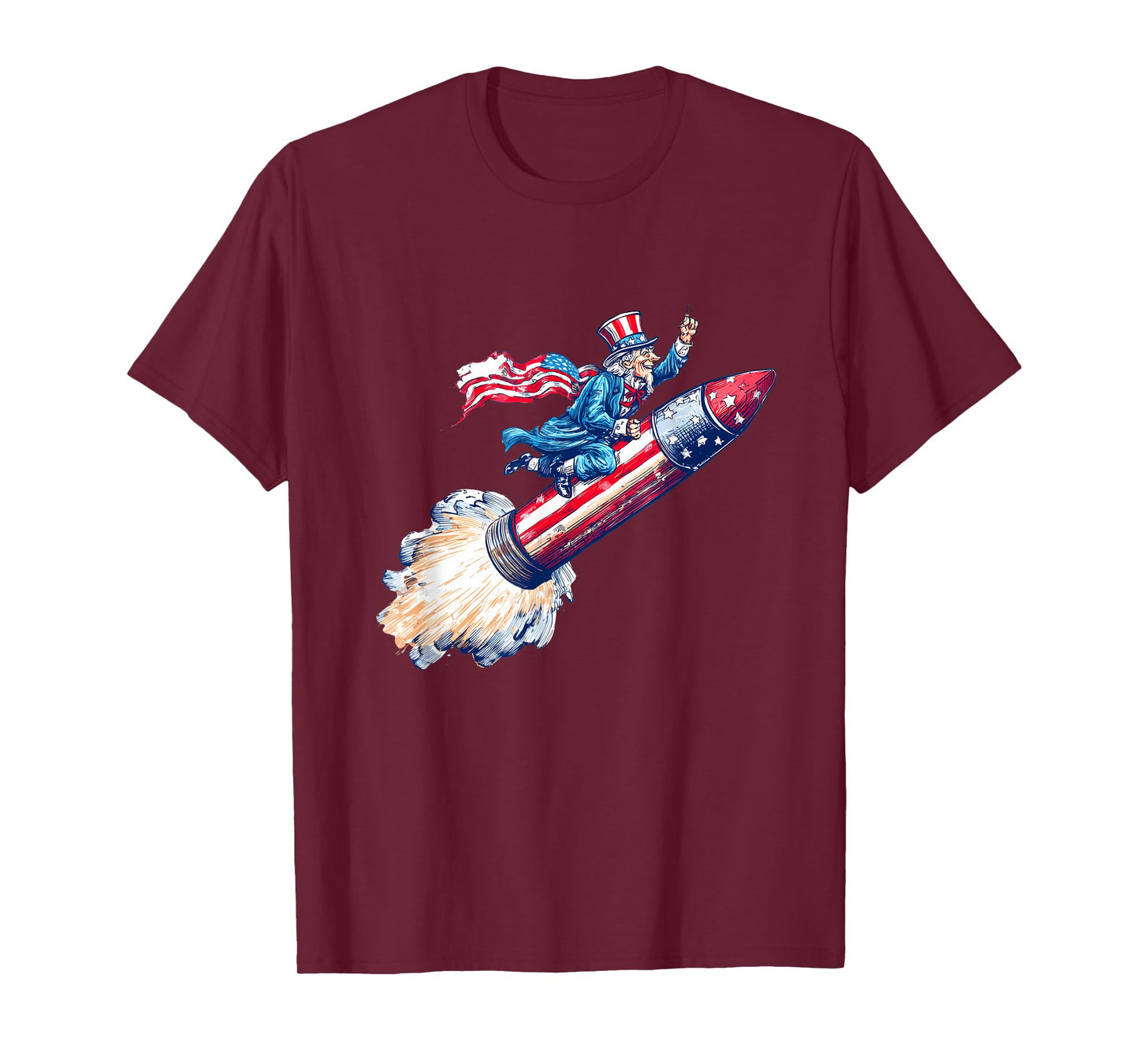 Amazing Rocket Sam with Firework for US Space Lovers T-Shirt