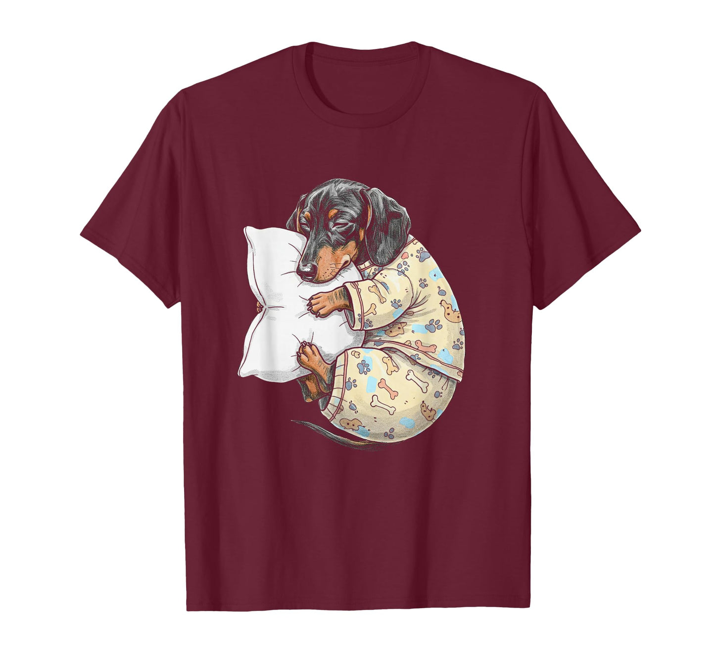 Funny Sleepy Dachshund Weiner Dog Pajama Adults Kids Doxie T-Shirt