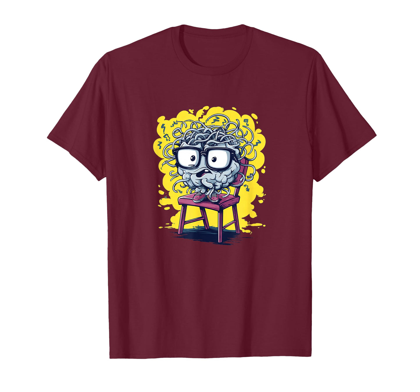 Cool Brain with Glasses and Chair Costume T-Shirt