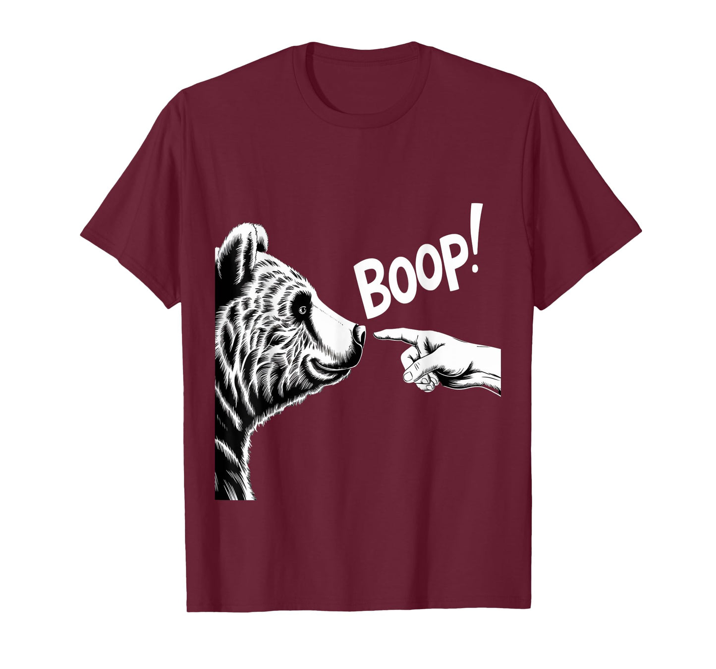 Funny Bear Boop Finger Nose Design T-Shirt