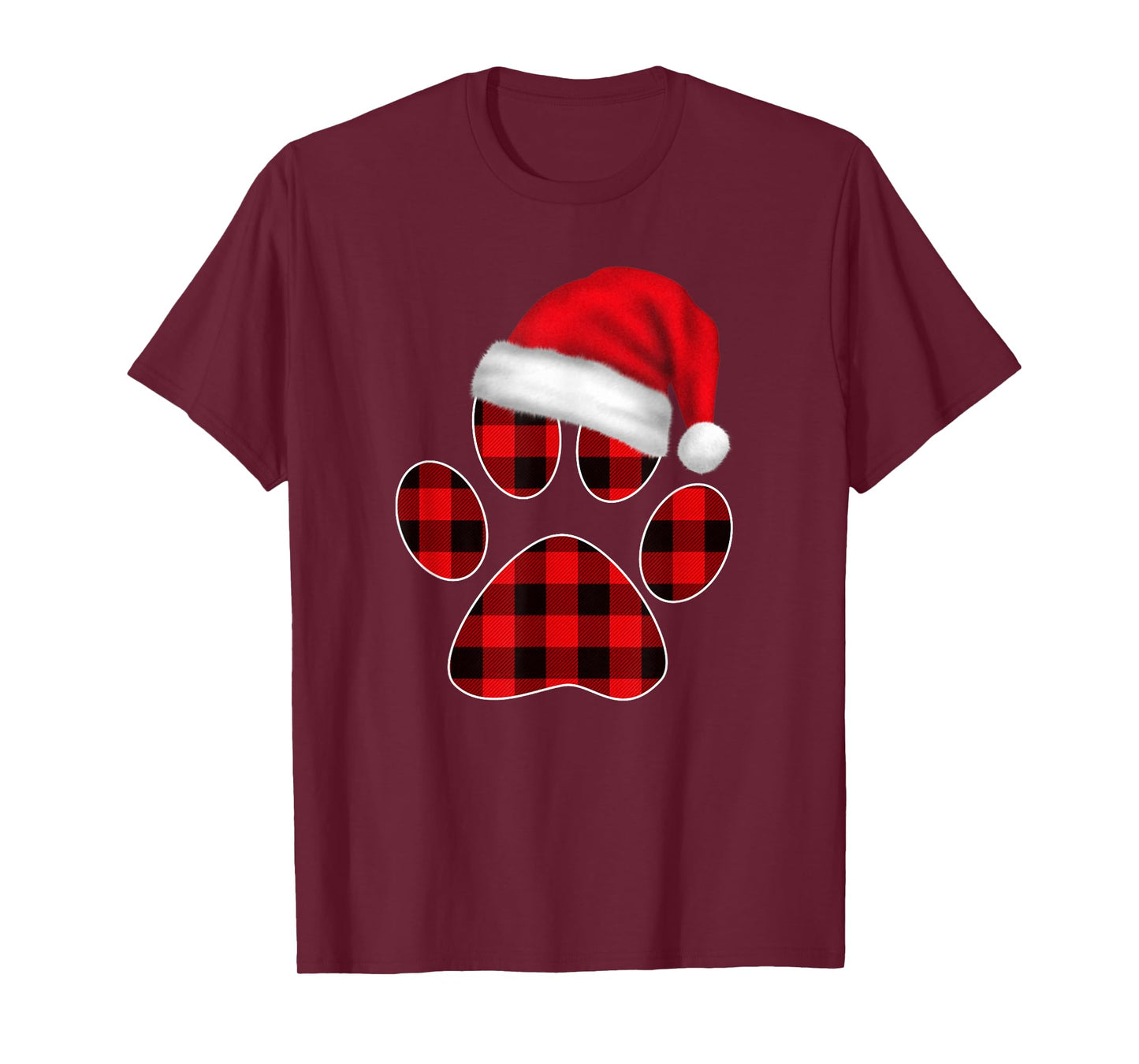 Christmas Pajama Women Girls Christmas Gifts Plaid Paw T-Shirt