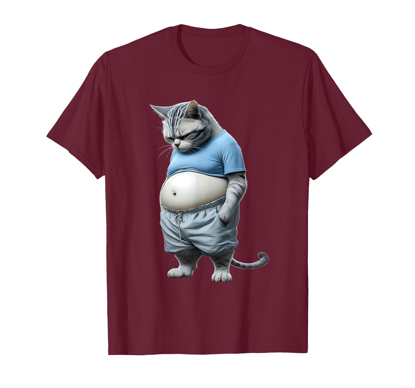 Fat Kitten Chubby Cat In Sportswear Feeling Down Animal T-Shirt for Men Women Girls Kids