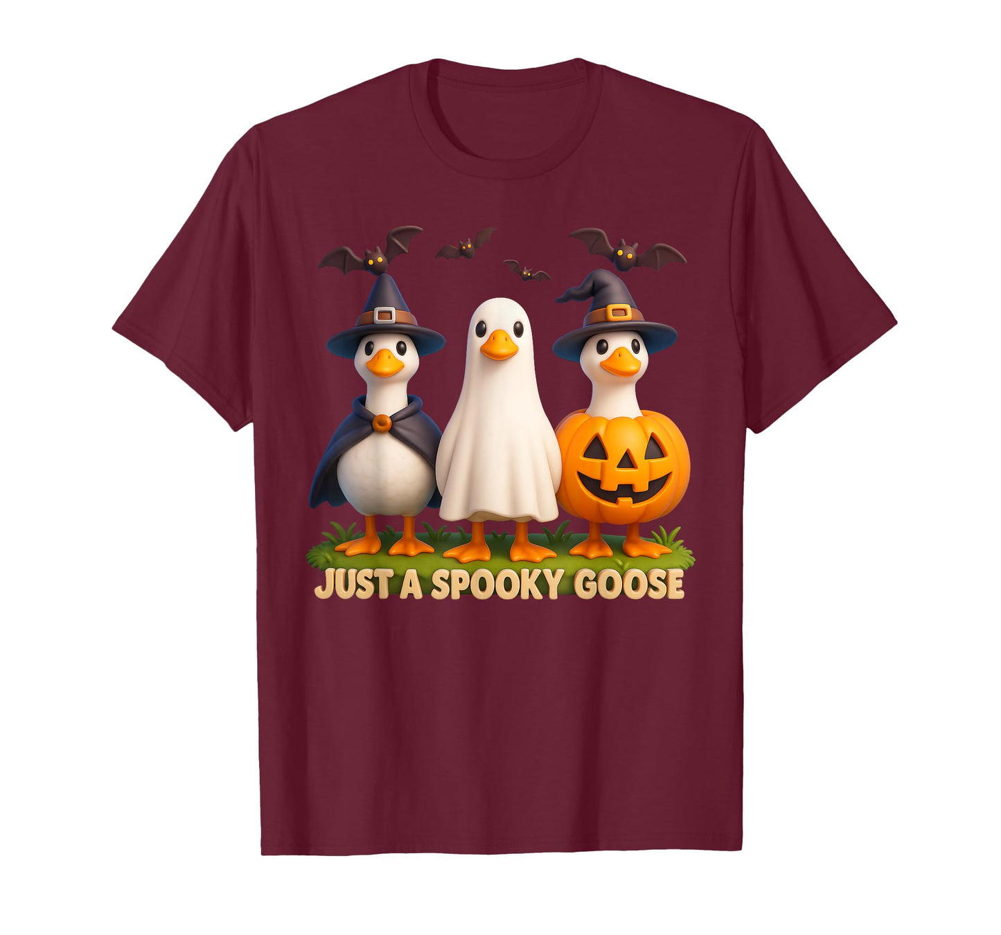 Just A Spooky Goose Halloween Funny Costume T-Shirt