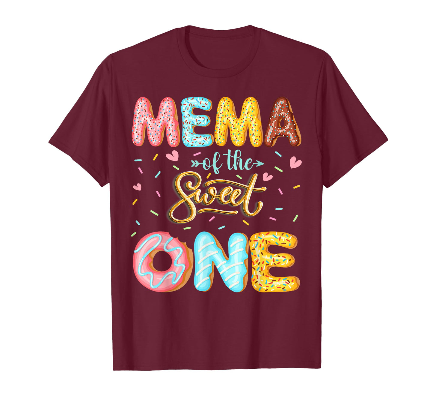 Mema Of The Sweet One 1St Birthday Girl Donut Lover T-Shirt