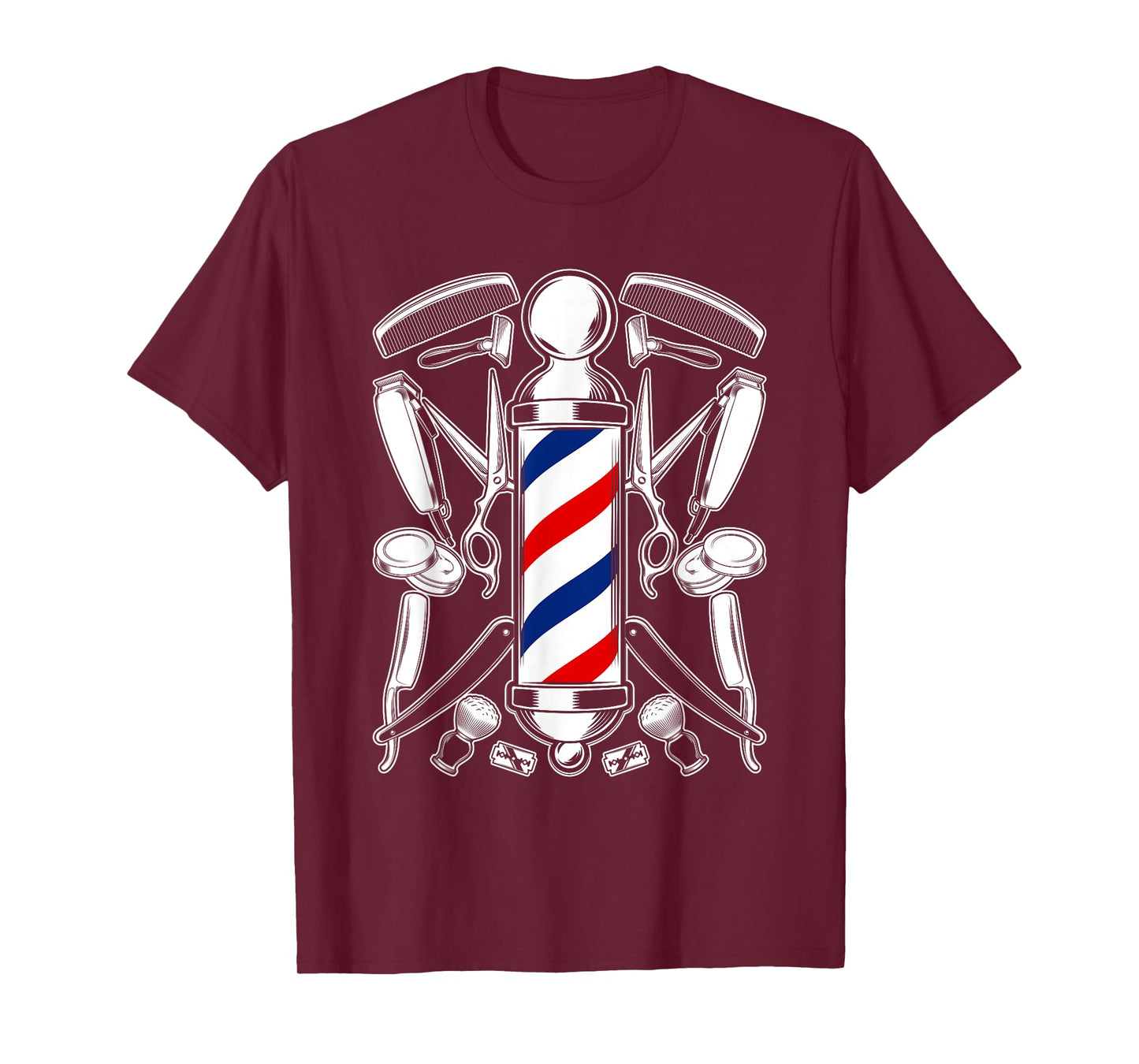 Funny Barber For Men Barbershop Pole Tools Hairstylist T-Shirt
