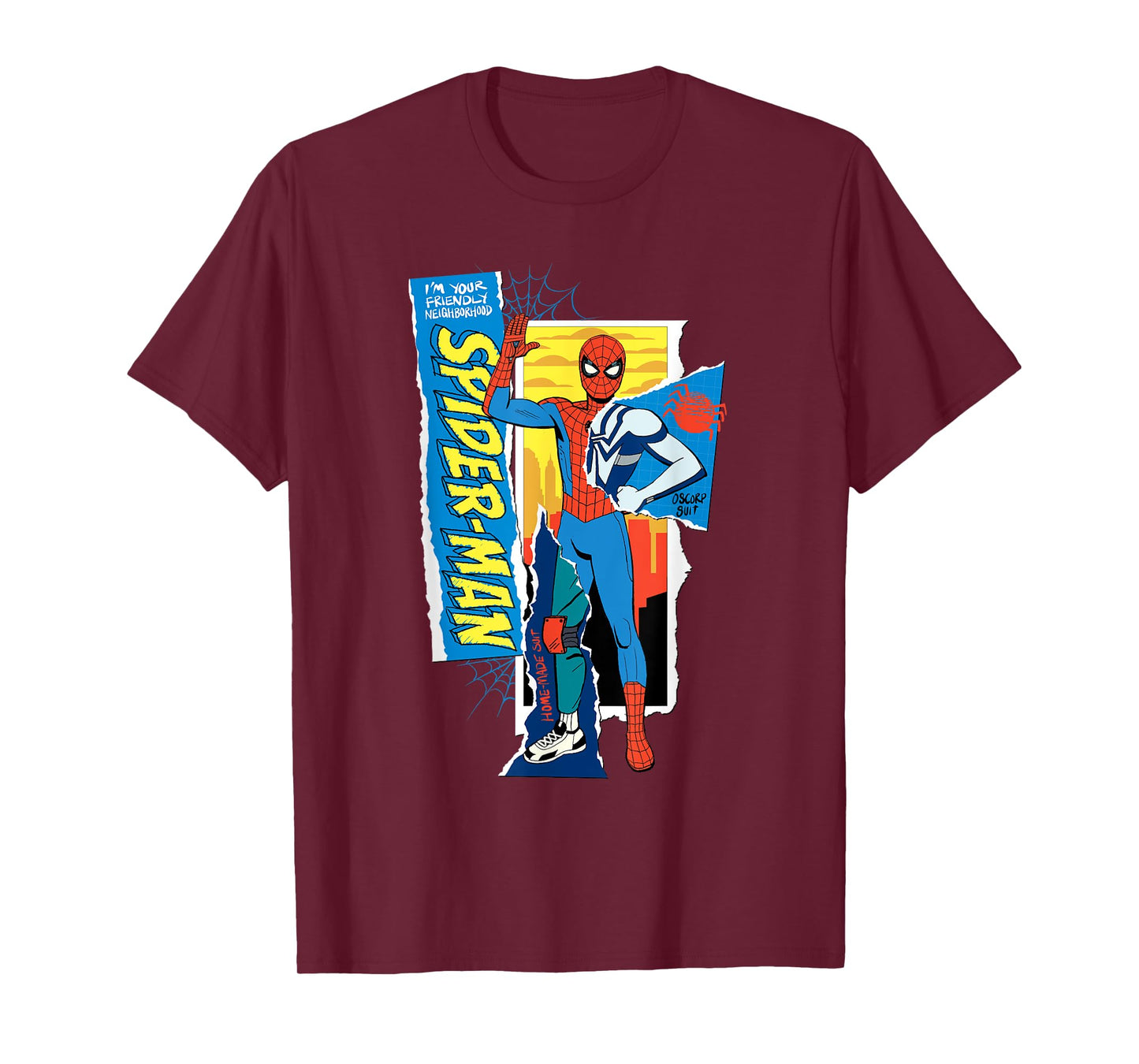 Marvel Your Friendly Neighborhood Spider-Man Suits Collage T-Shirt