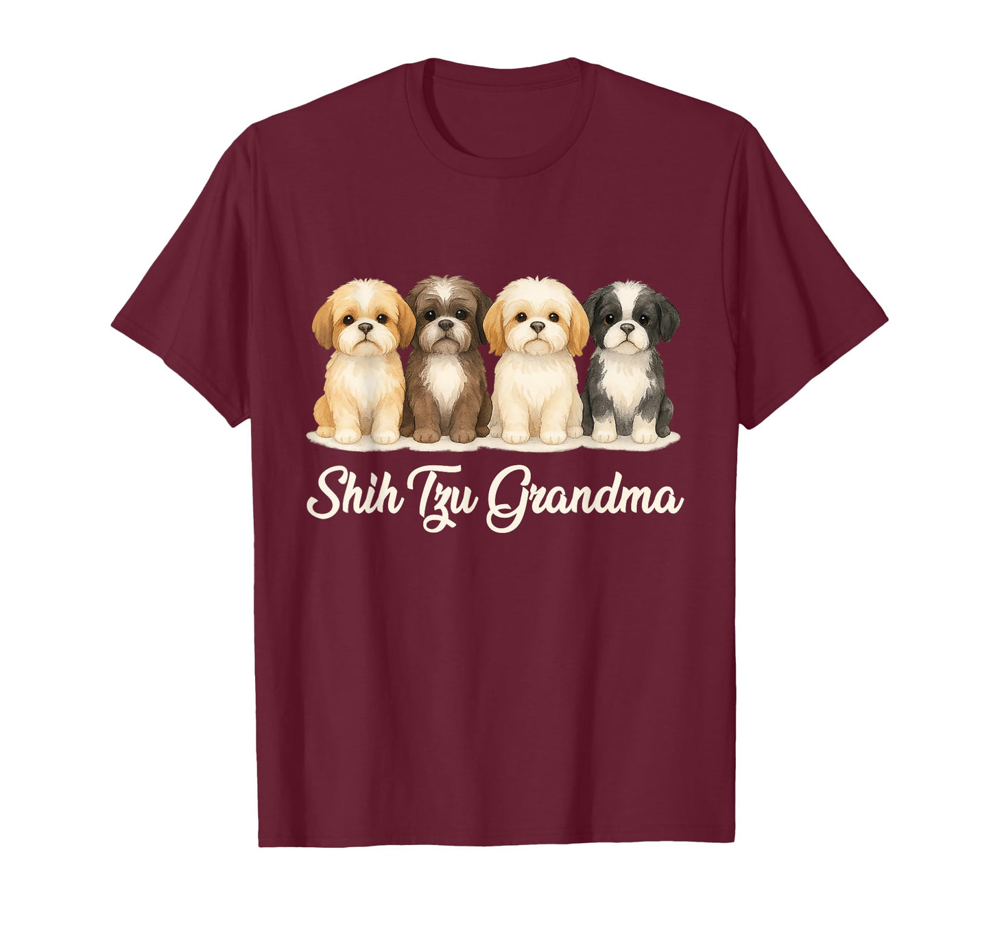 Shih Tzu Grandma Cute Dog Lover Gift Funny Women Puppy Owner T-Shirt