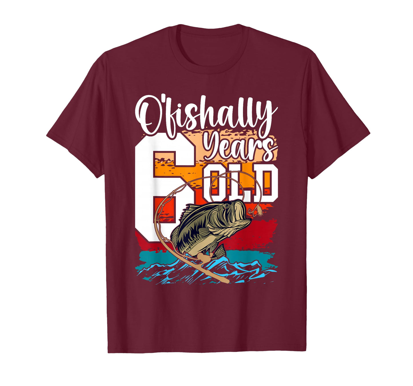 Ofishally 6 Years Old Fisherman 6th Birthday Fishing T-Shirt