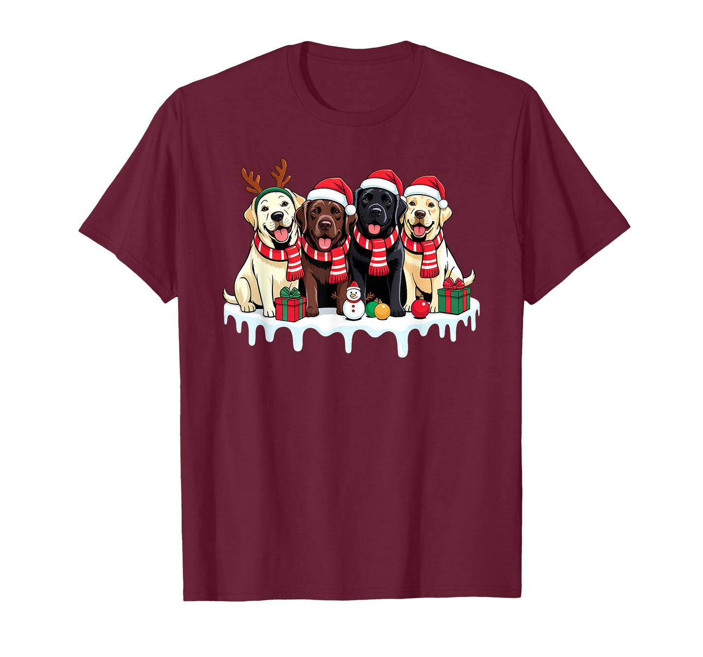 Labrador Dog Christmas Matching Family Pajama Xmas Santa T-Shirt