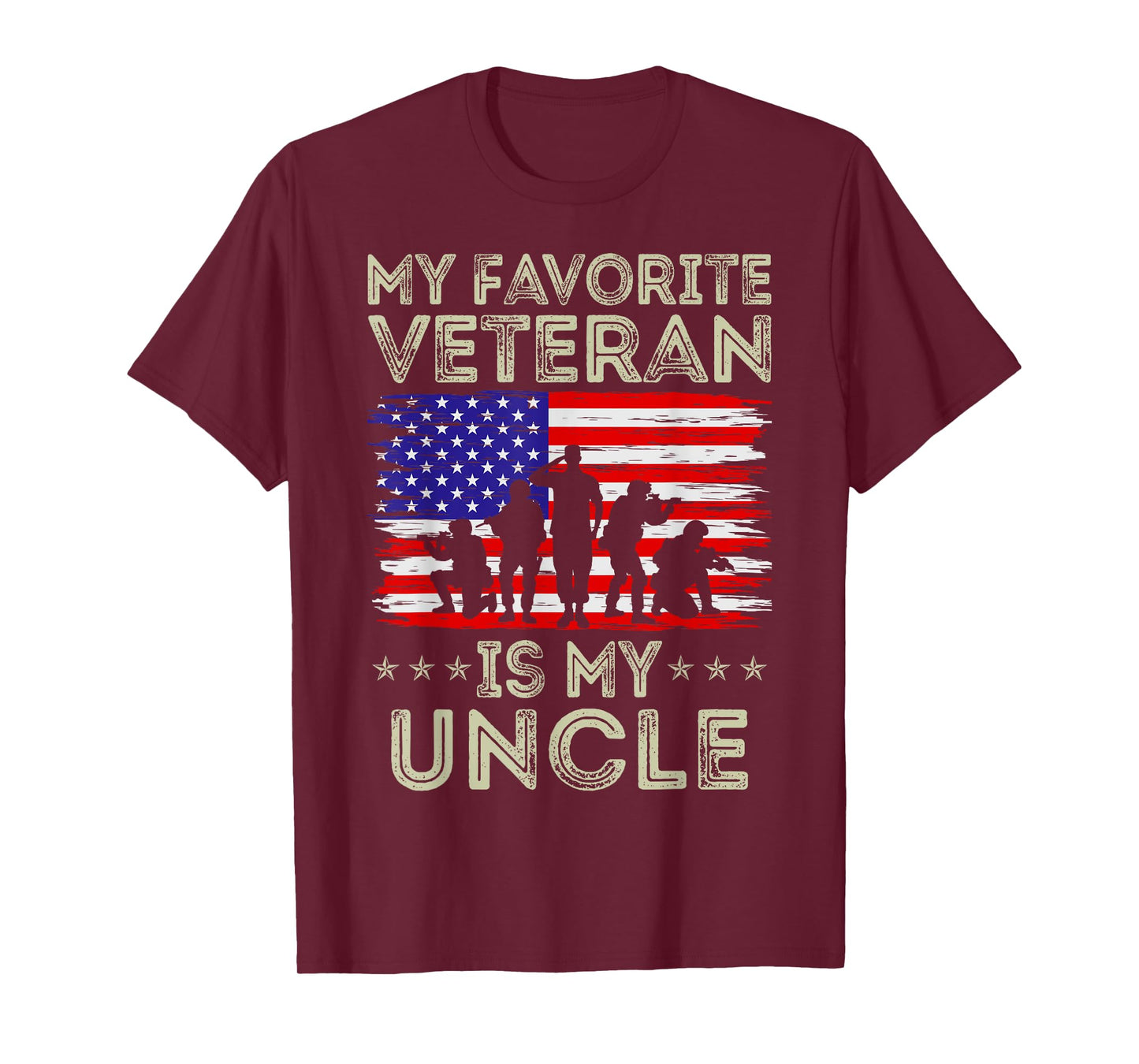 My Favorite Veteran Is My Uncle American Flag Veterans Day T-Shirt