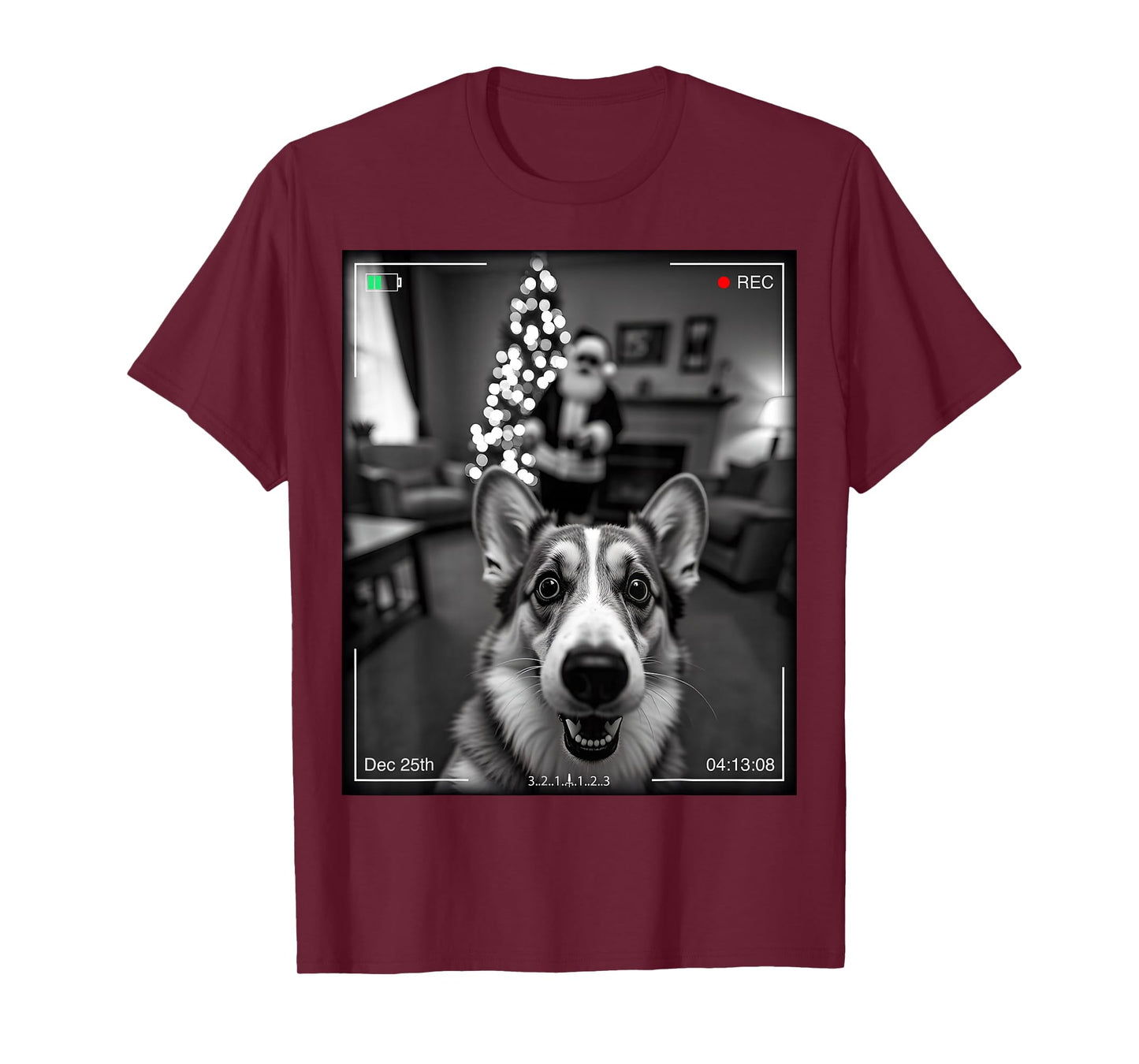 Corgi Catches Santa On Camera Xmas T-Shirt