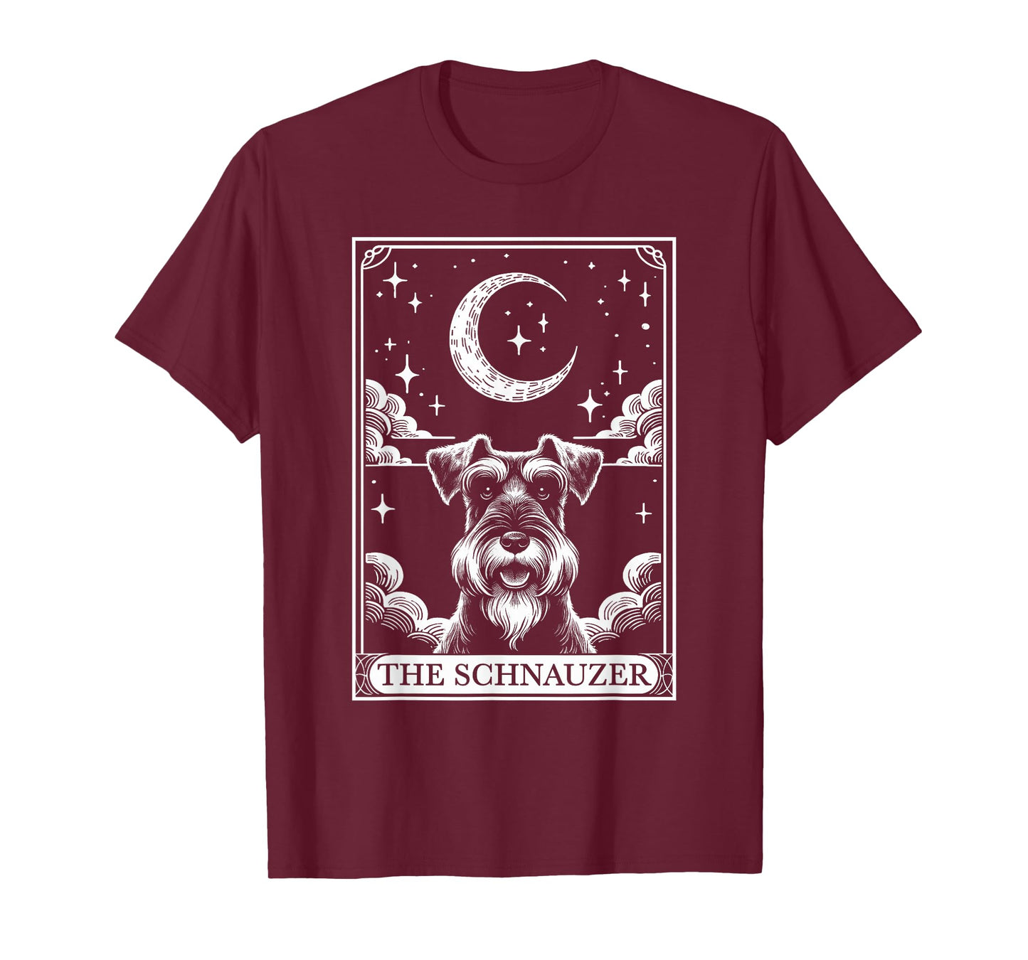 Tarot Card Vintage Crescent Moon Miniature Schnauzer Dog Mom T-Shirt