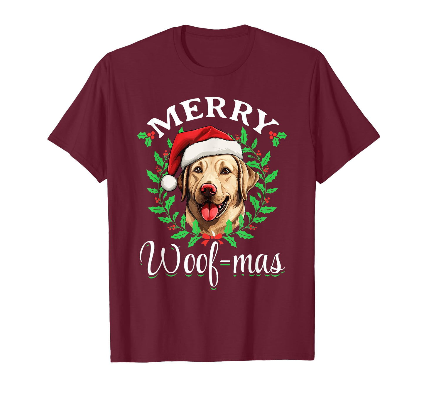 Labrador Retriever Merry Woof-mas Christmas X-mas T-Shirt