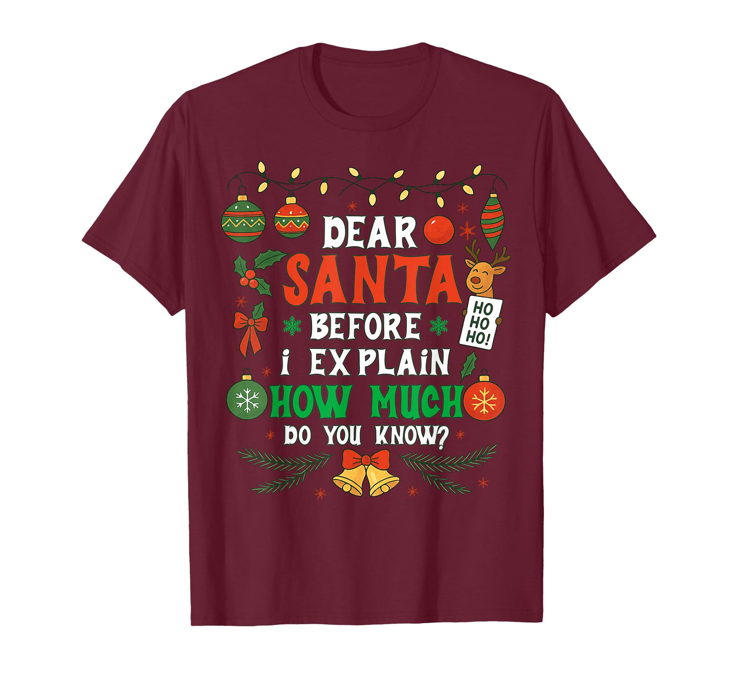 Dear Santa I Can Explain Funny Christmas Men Women Kids T-Shirt