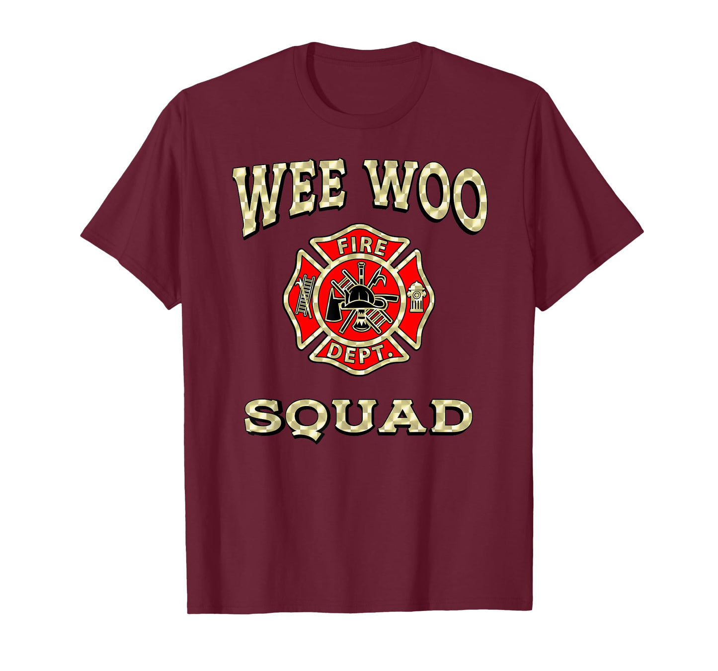 WEE WOO SQUAD Funny Firefighter Badge Marshal Fire Truck T-Shirt
