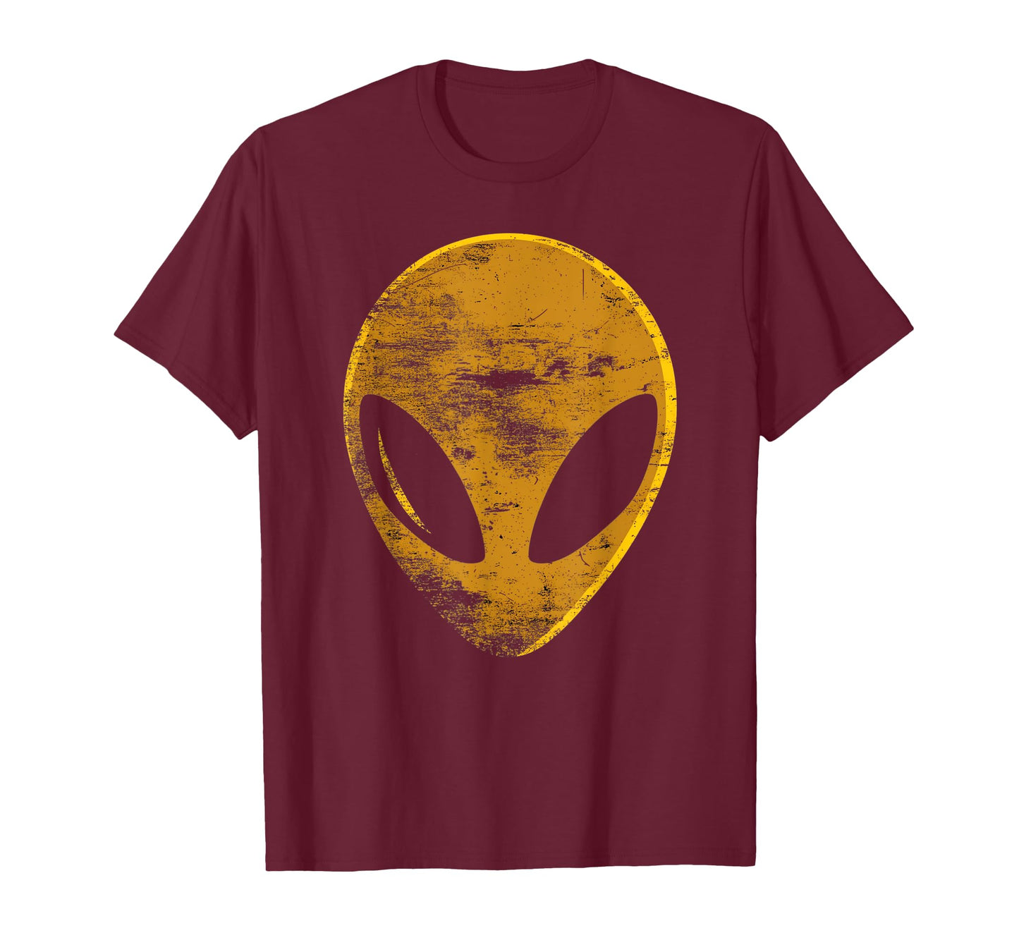 Golden Alien Head 90's 80's Style Funny Alien Vintage T-Shirt