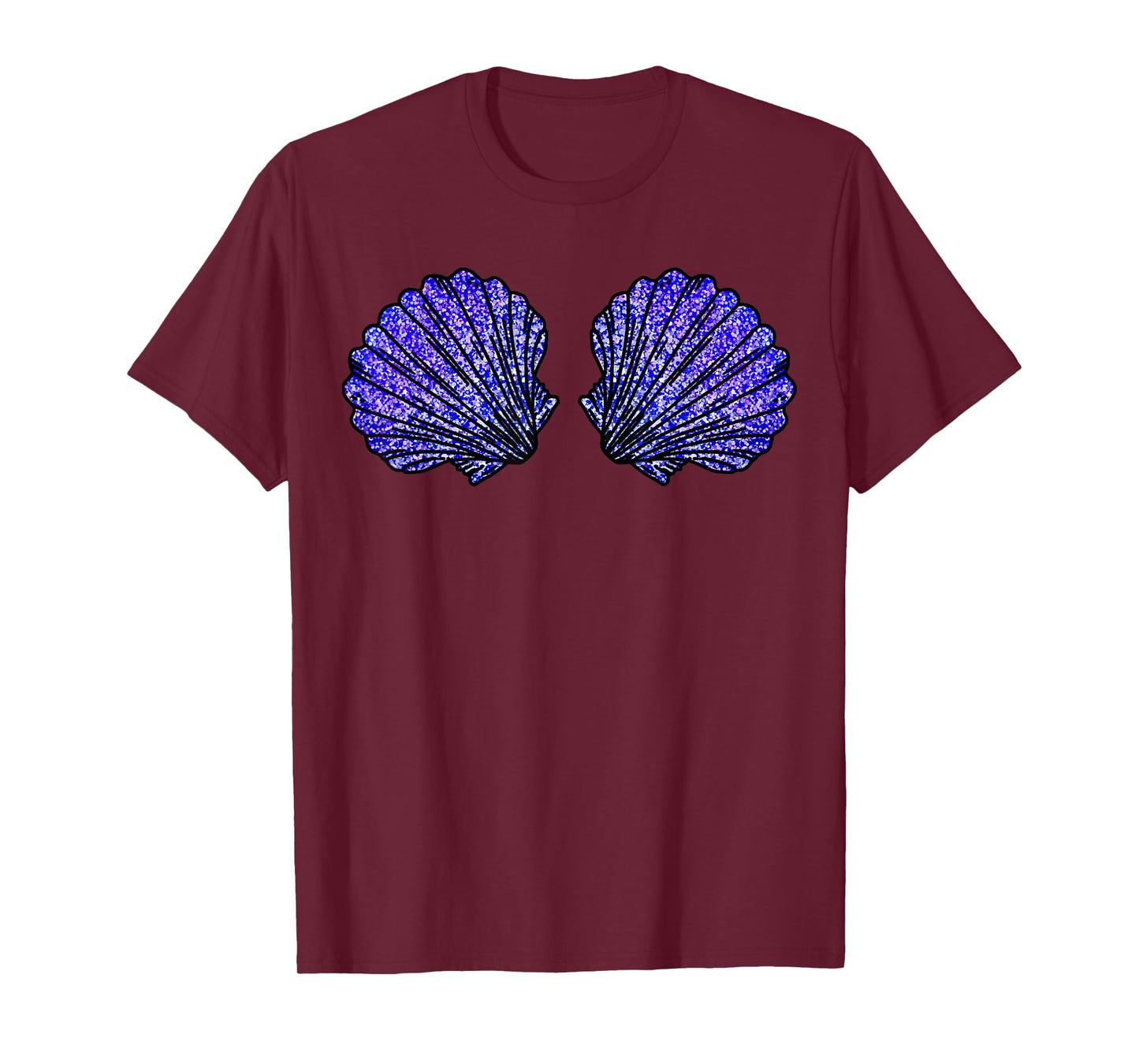 Mermaid Sea Shell Bra Costume Funny Halloween Women Girls T-Shirt