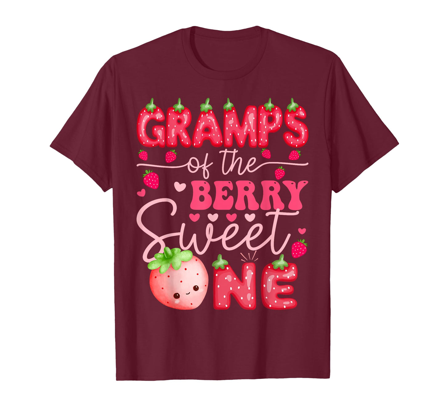 Gramps Of The Berry Sweet One Strawberry 1St Birthday T-Shirt