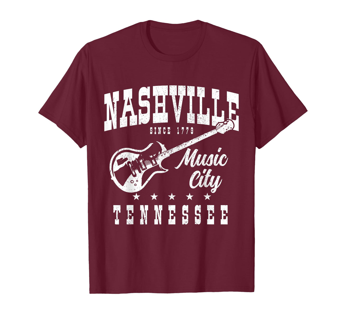 Nashville Tennessee Country Music City Guitar Player Vintage T-Shirt