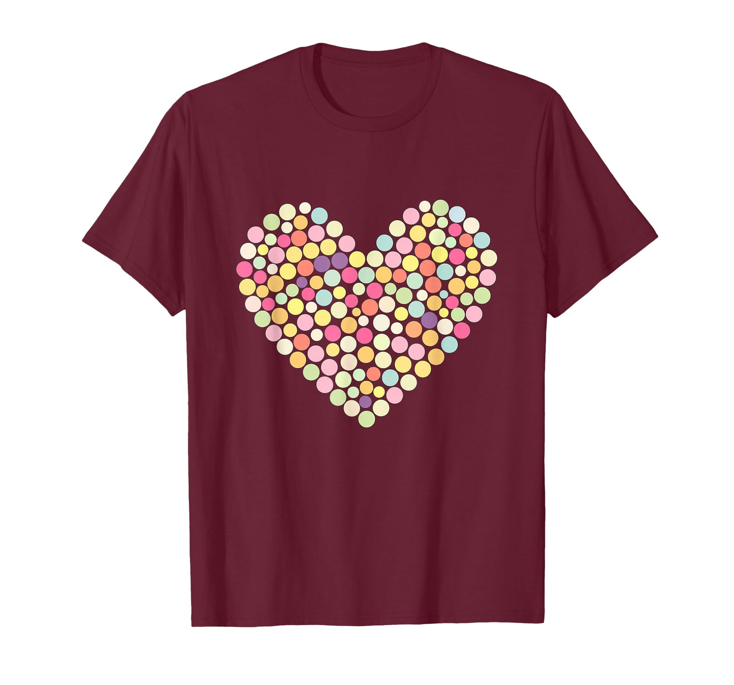 Colorful Heart Pastel Color Polka Dot Tops T-Shirt