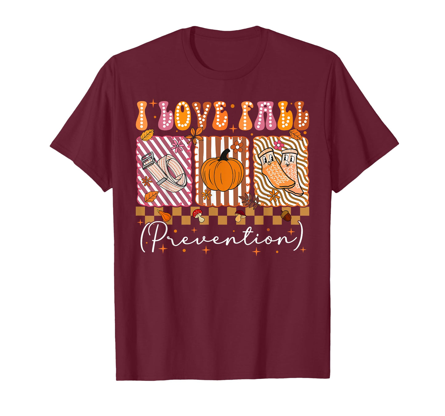 I Love Fall Prevention Fall Physical Therapy Preppy Autumn T-Shirt