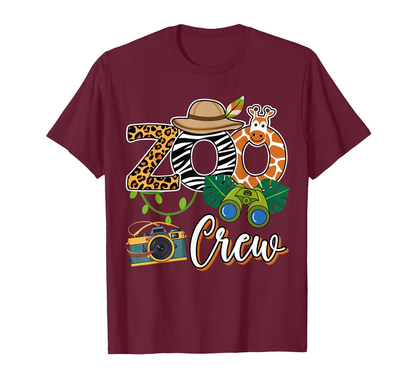 Zoo Giraffe Crew Safari Animal Zoo Keeper Kids Field Costume T-Shirt