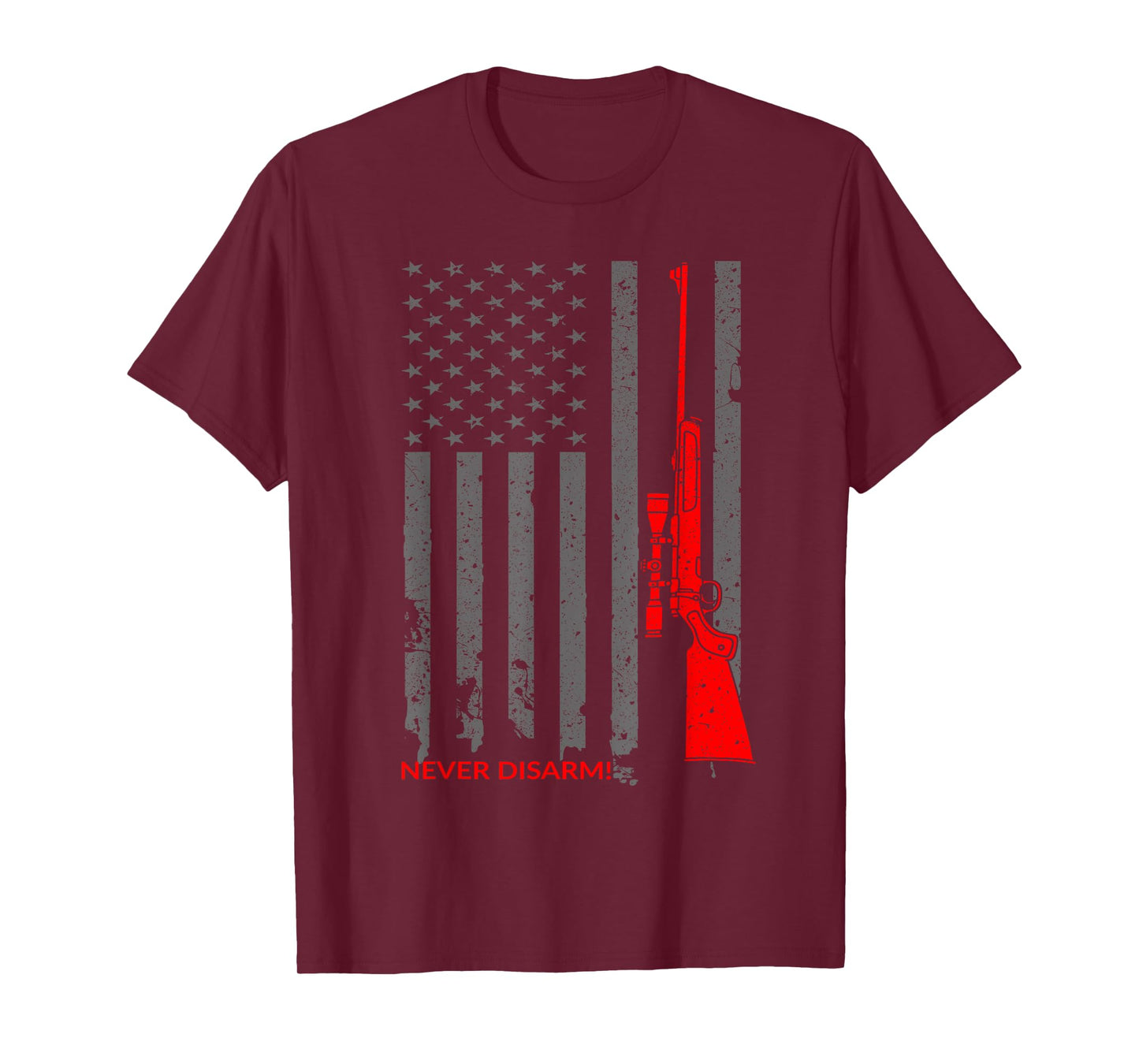 Never Disarm T-Shirt American Flag and Rifle Shirt T-Shirt for Women Men