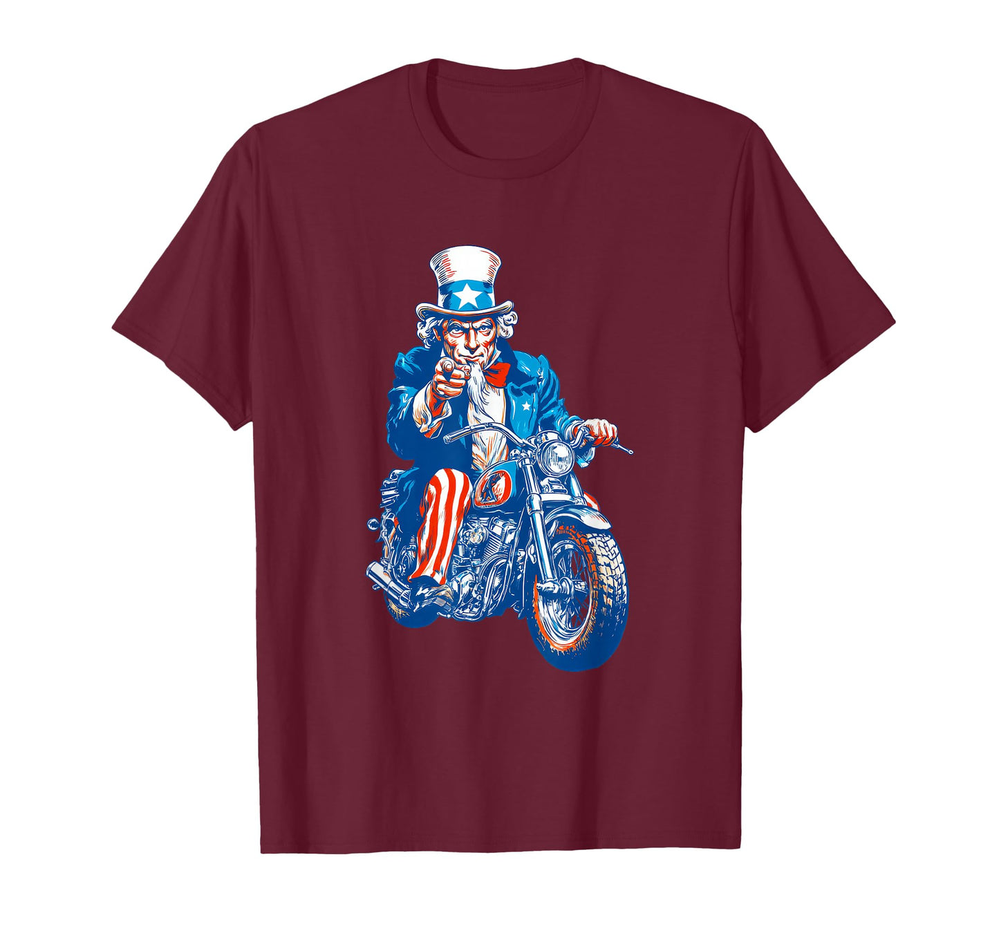 Awesome America Uncle with Motorbike for Sam and Motorcycle T-Shirt