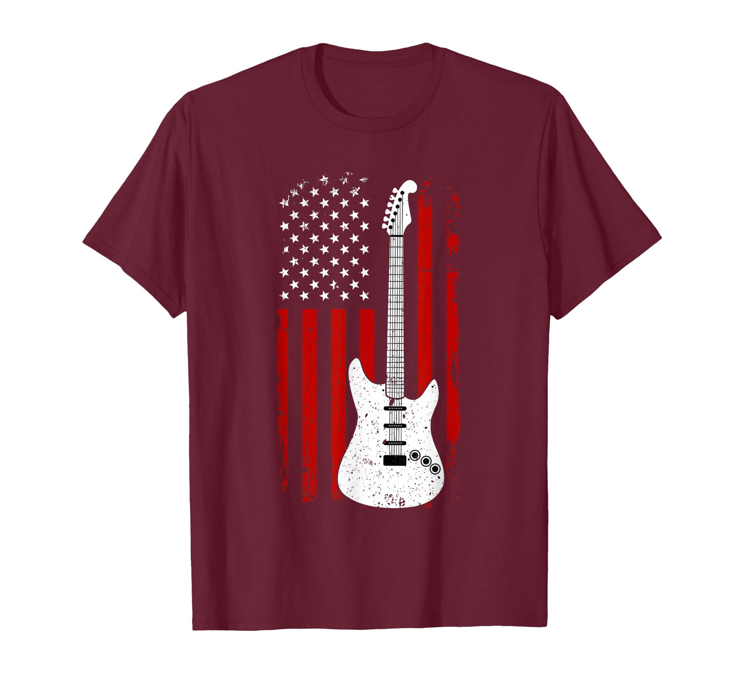 Guitar American US Flag Music Player Electric Guitarist Gift T-Shirt