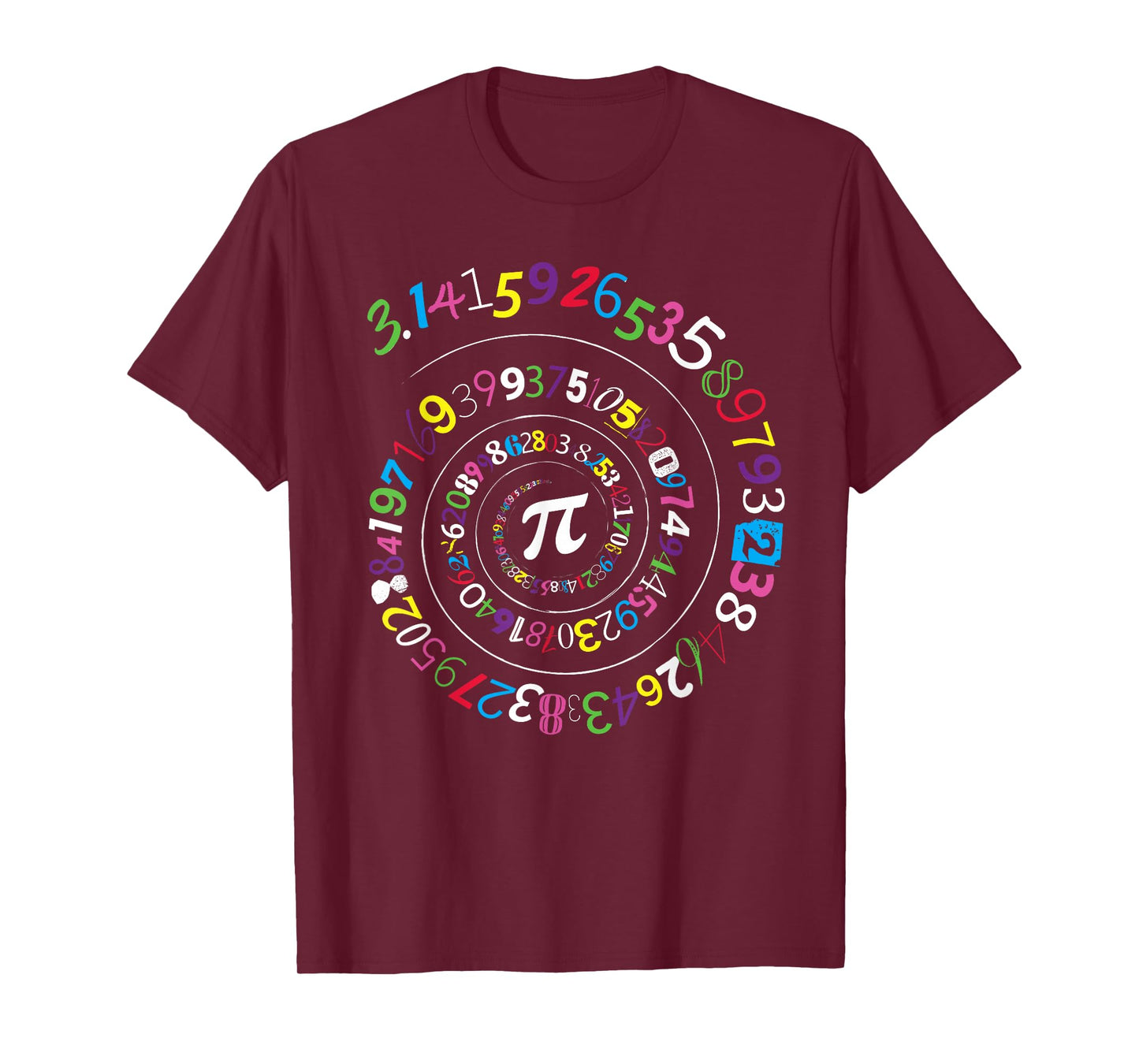 Pi Day Shirt Spiral Pi Color Numbers Teacher Student T-Shirt