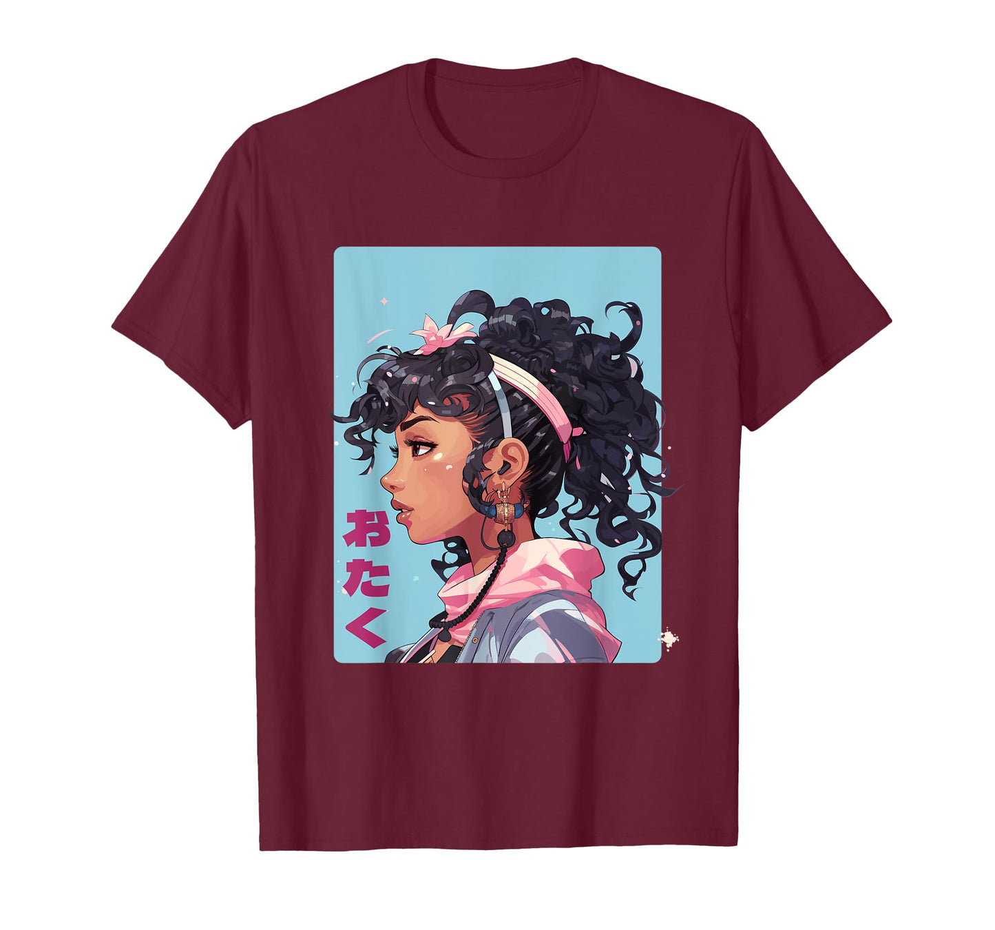 Black Manga Girl Japan Comic Otaku Anime T-Shirt