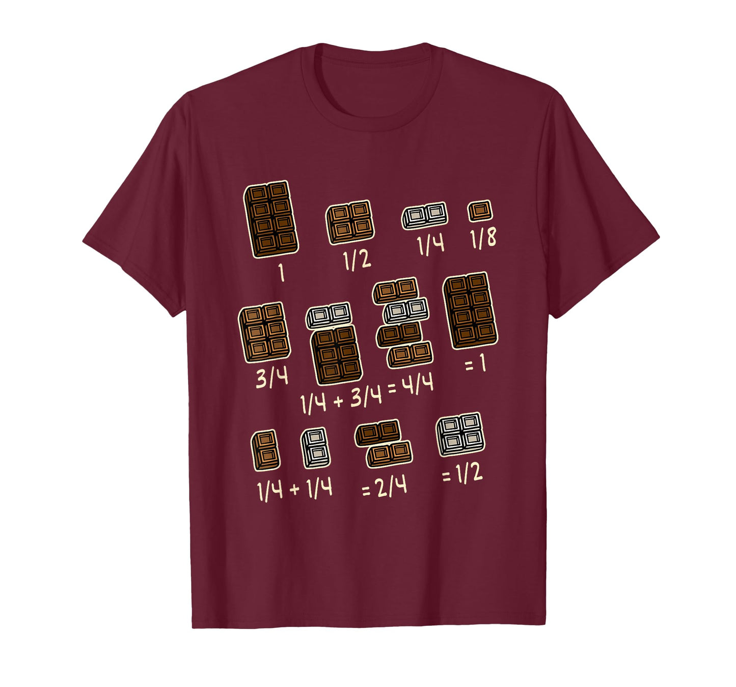 Gifts for Teachers and Students Funny Math Apparel Chocolate Quick Maths Fraction Fractions Dear Math Teachers Unisex-Kids T-Shirt