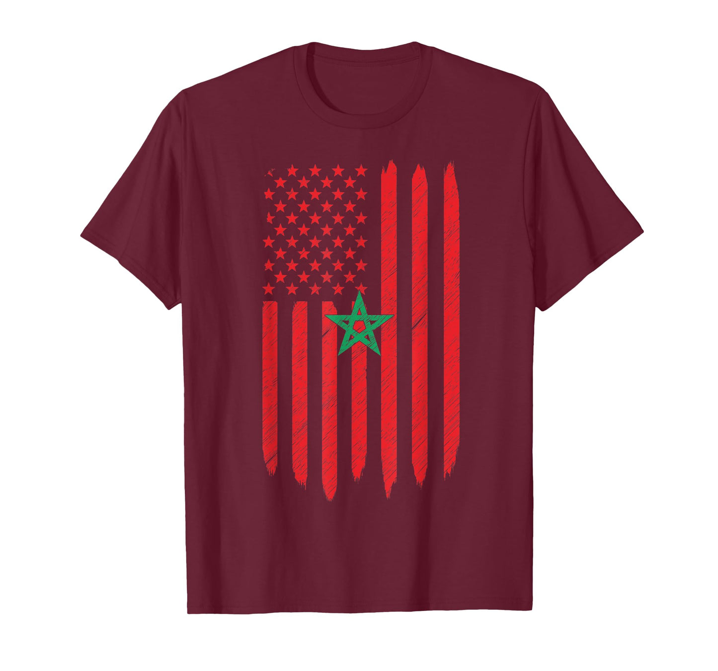 Morocco USA Moroccan American Flag Love Home 4th Of July T-Shirt for Women Kids Men