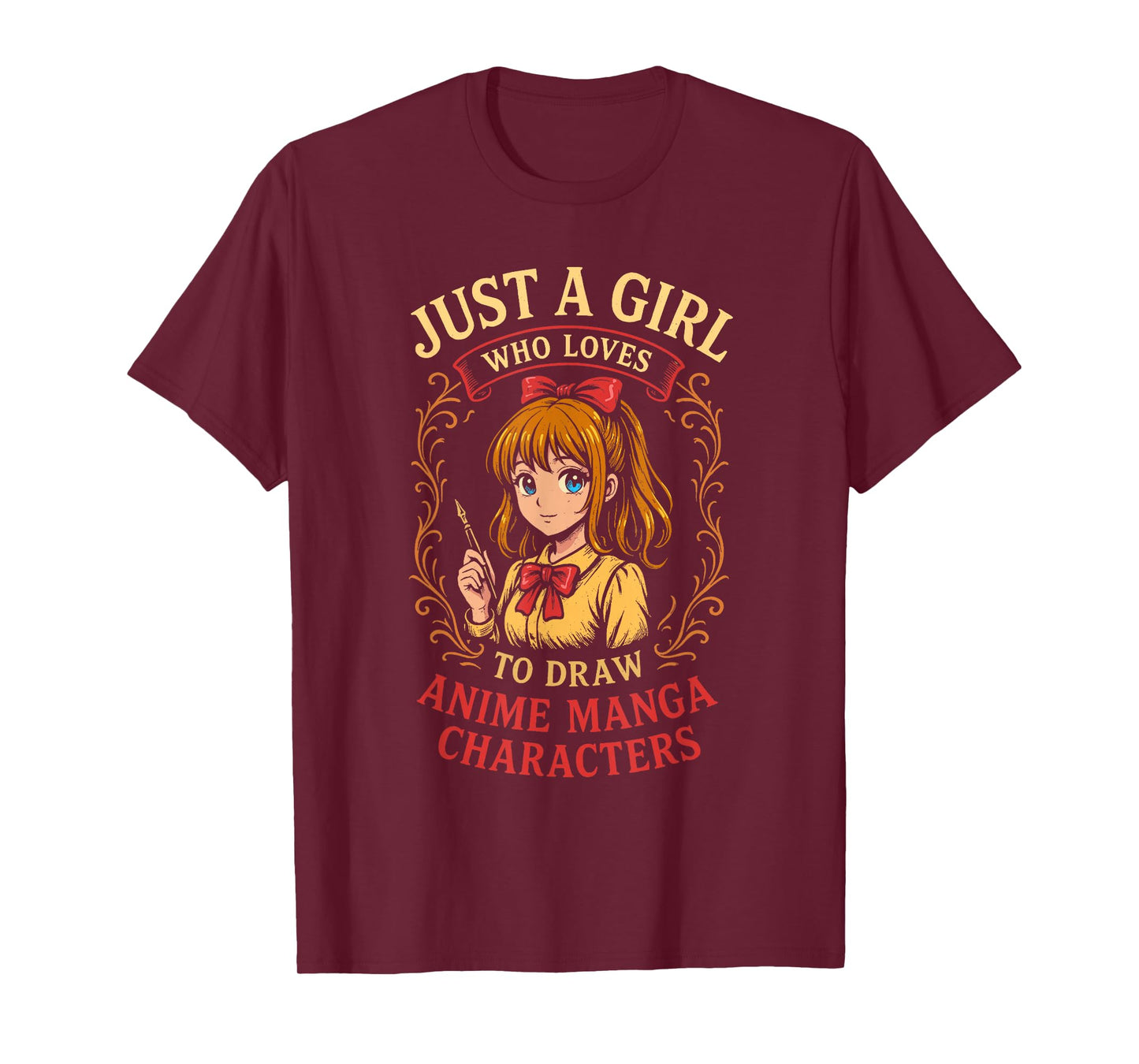 Just a Girl Who Loves to Draw Anime Manga Characters T-Shirt