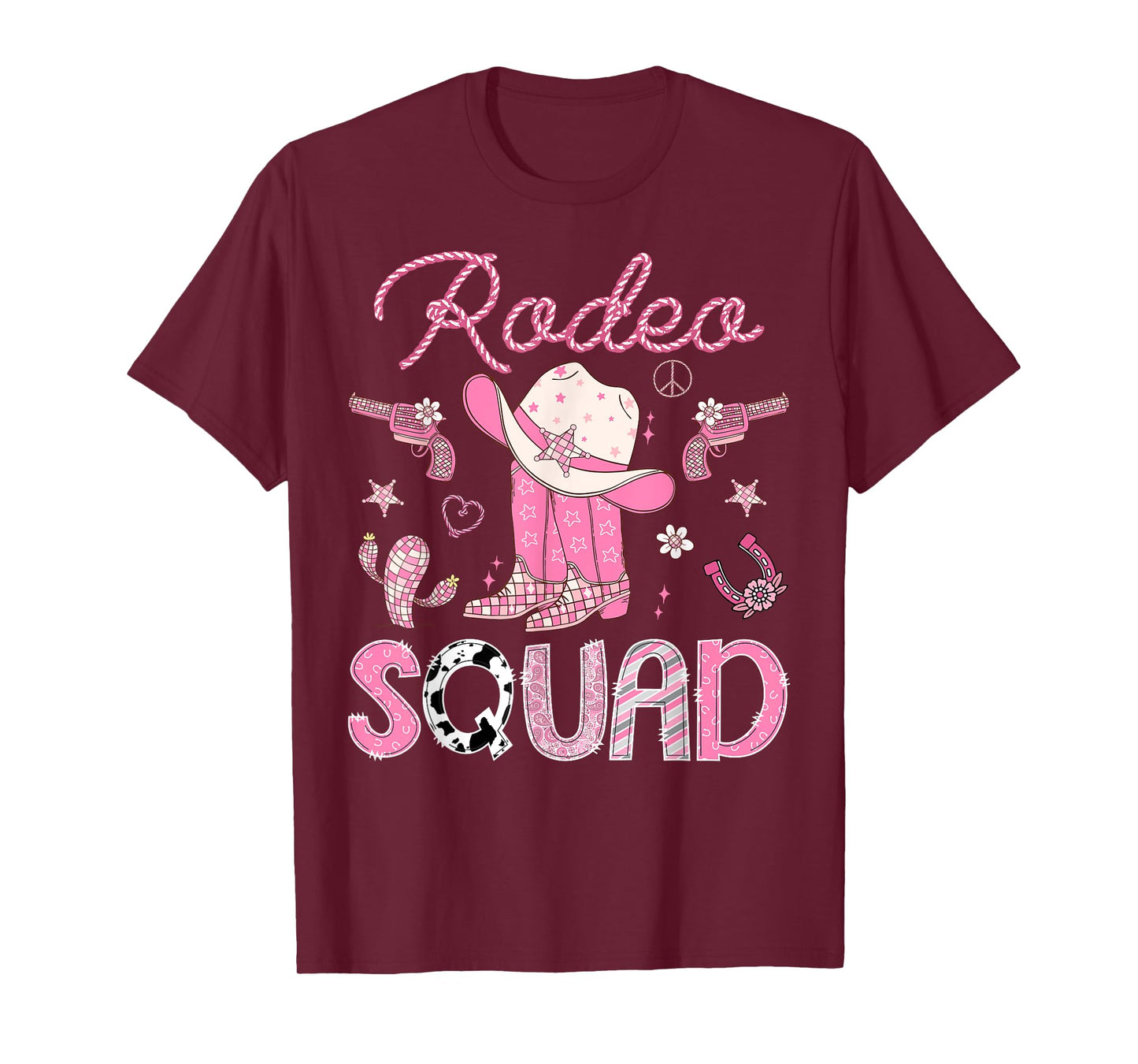 Rodeo Squad 1St Birthday Pink Boots Disco Cowgirl T-Shirt