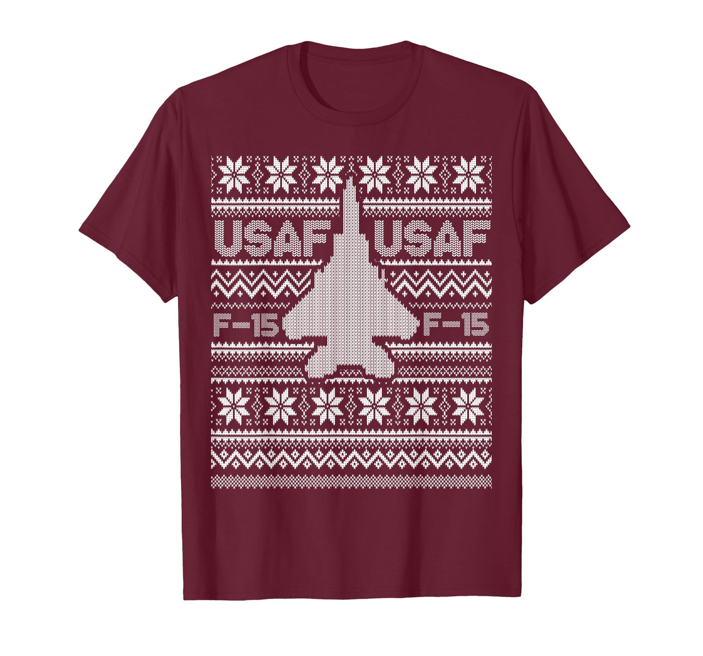 F-15 USA Ugly Christmas Sweater Tee fighter jet usaf pilot T-Shirt