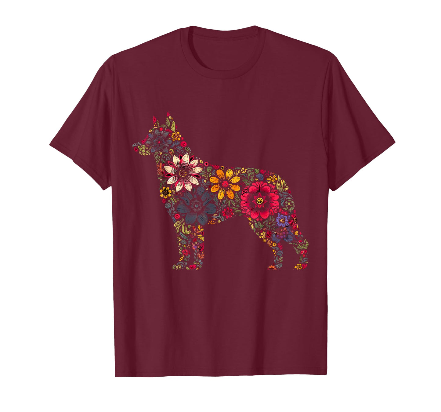 Floral German Shepherd T-Shirt