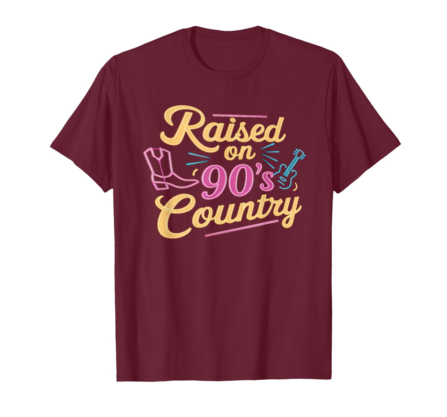 Raised on 90s Country Shirt Womens Music Cowgirl Cowboy T-Shirt
