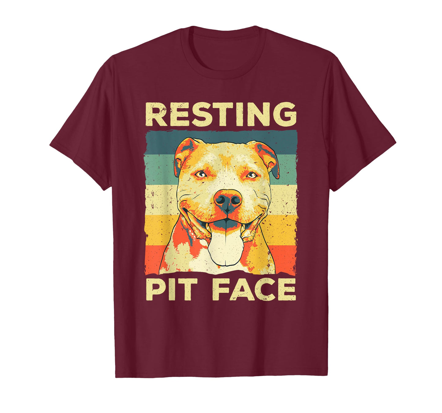 Funny Pitbull Resting Pit Face Art Men Women Pitbull Owner T-Shirt