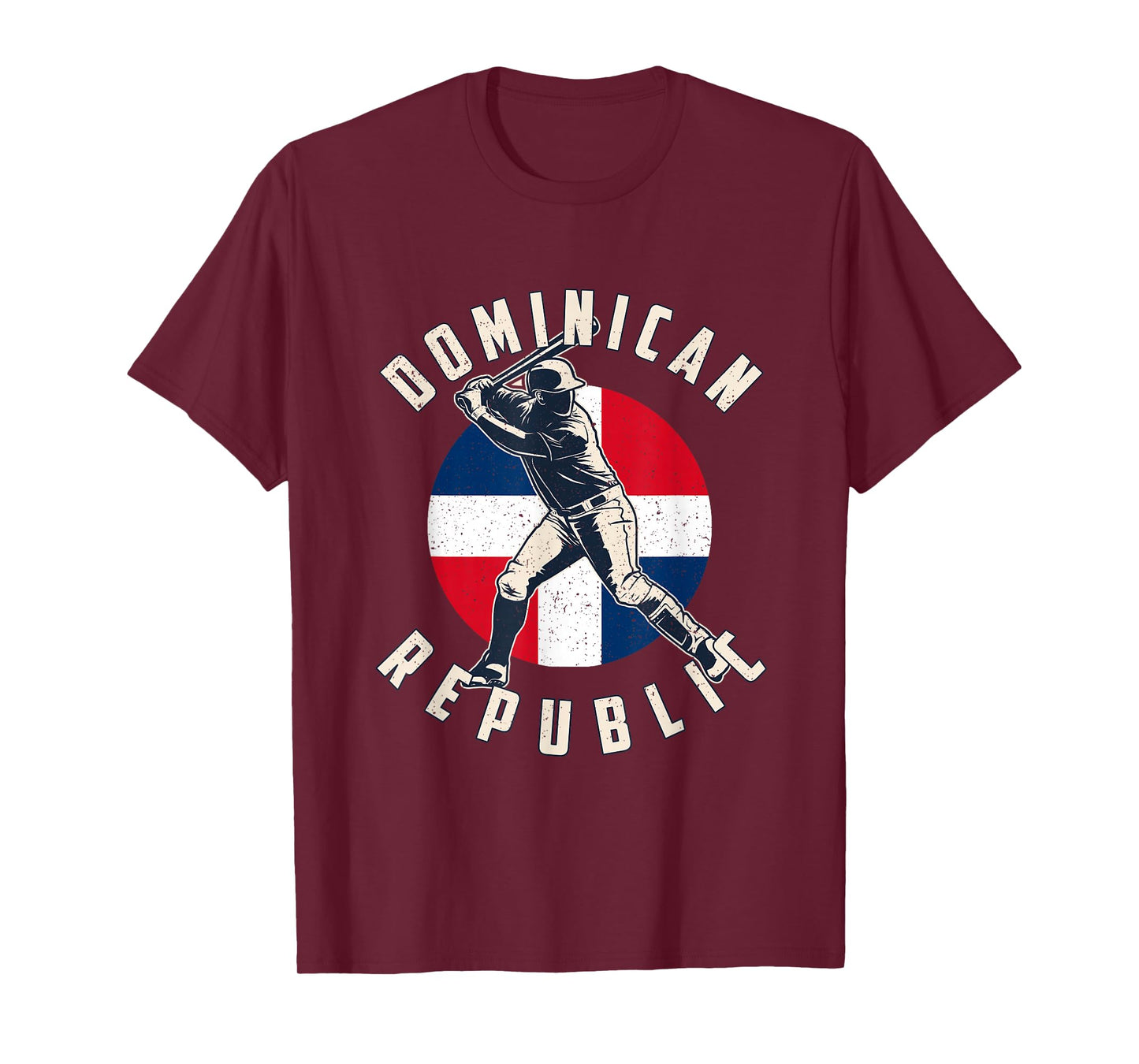 Vintage Dominican Baseball Batter Dominican Republic Flag T-Shirt