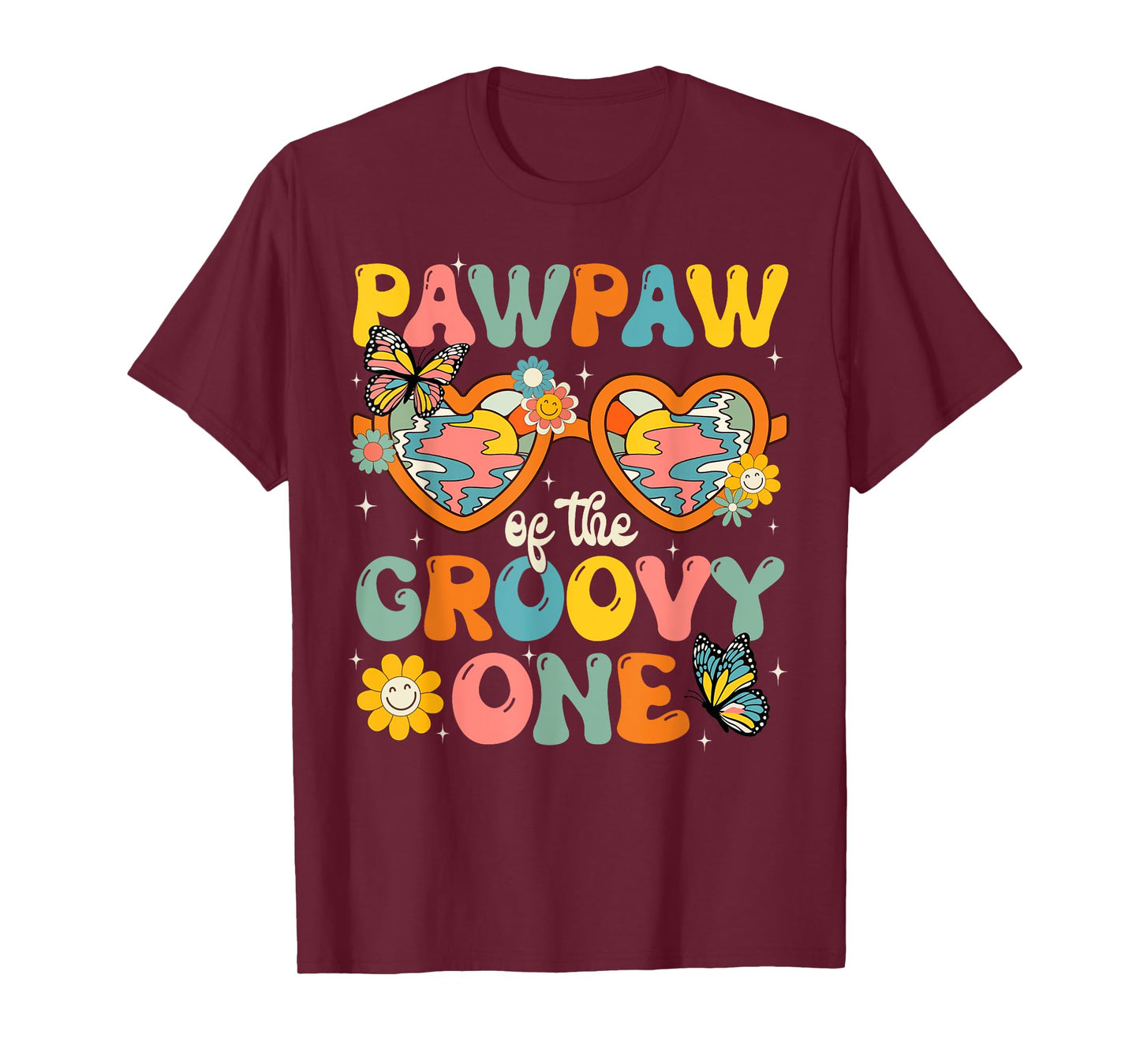 Pawpaw of the Groovy One Glasses Birthday Party T-Shirt